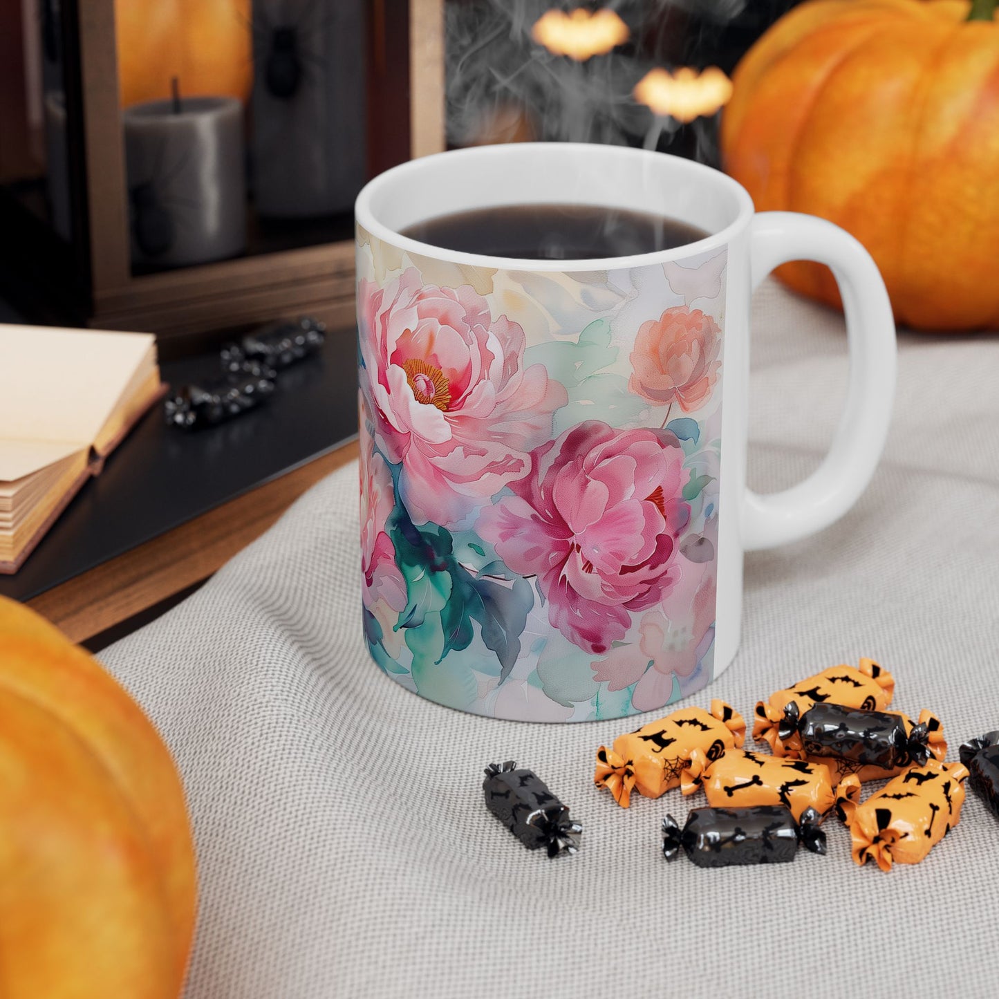 Vintage Peony Mug- Flower Lovers Gift for Her, Coffee Ceramic Mug