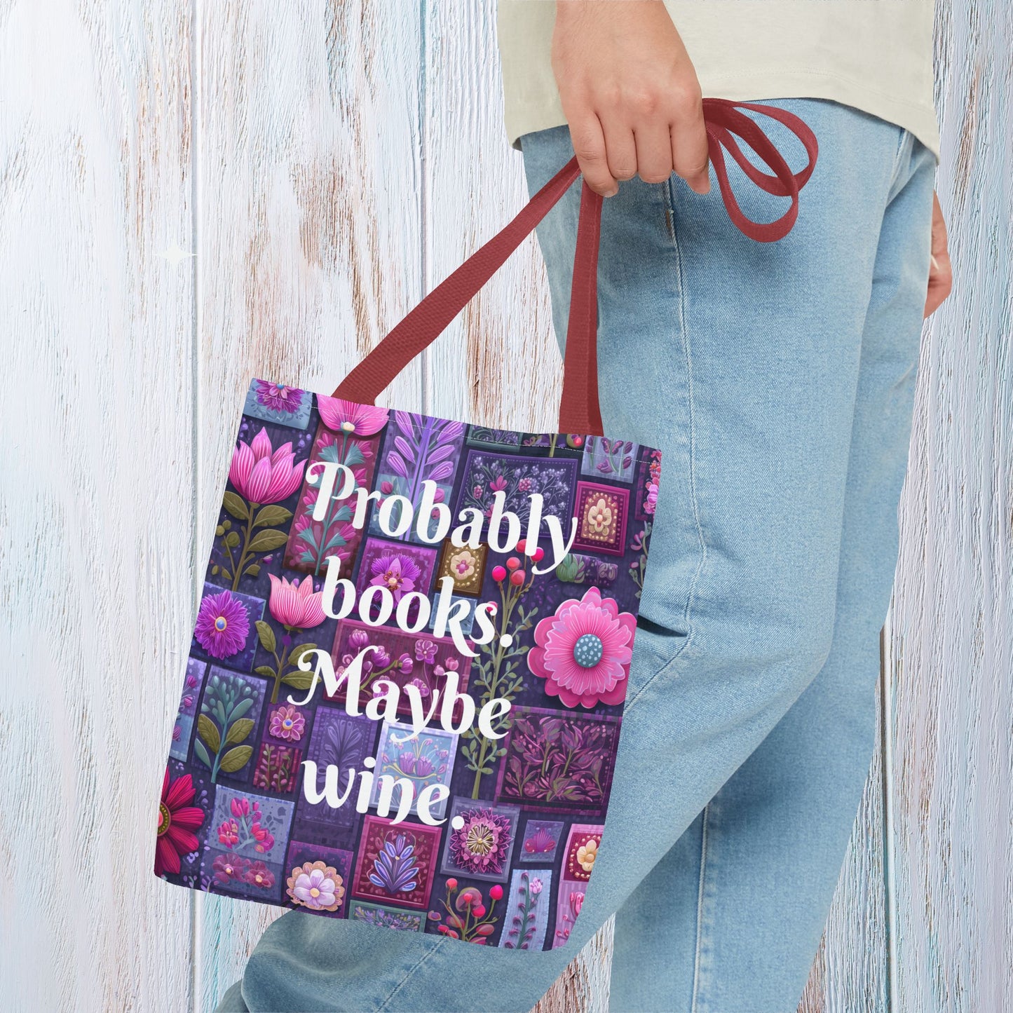 Tote Bag for Book Shopping Bag Gift for Book Lover Wine Lovers Gift for Her Nature Inspired Art Floral Bag Giftful Book Club Purse for Women