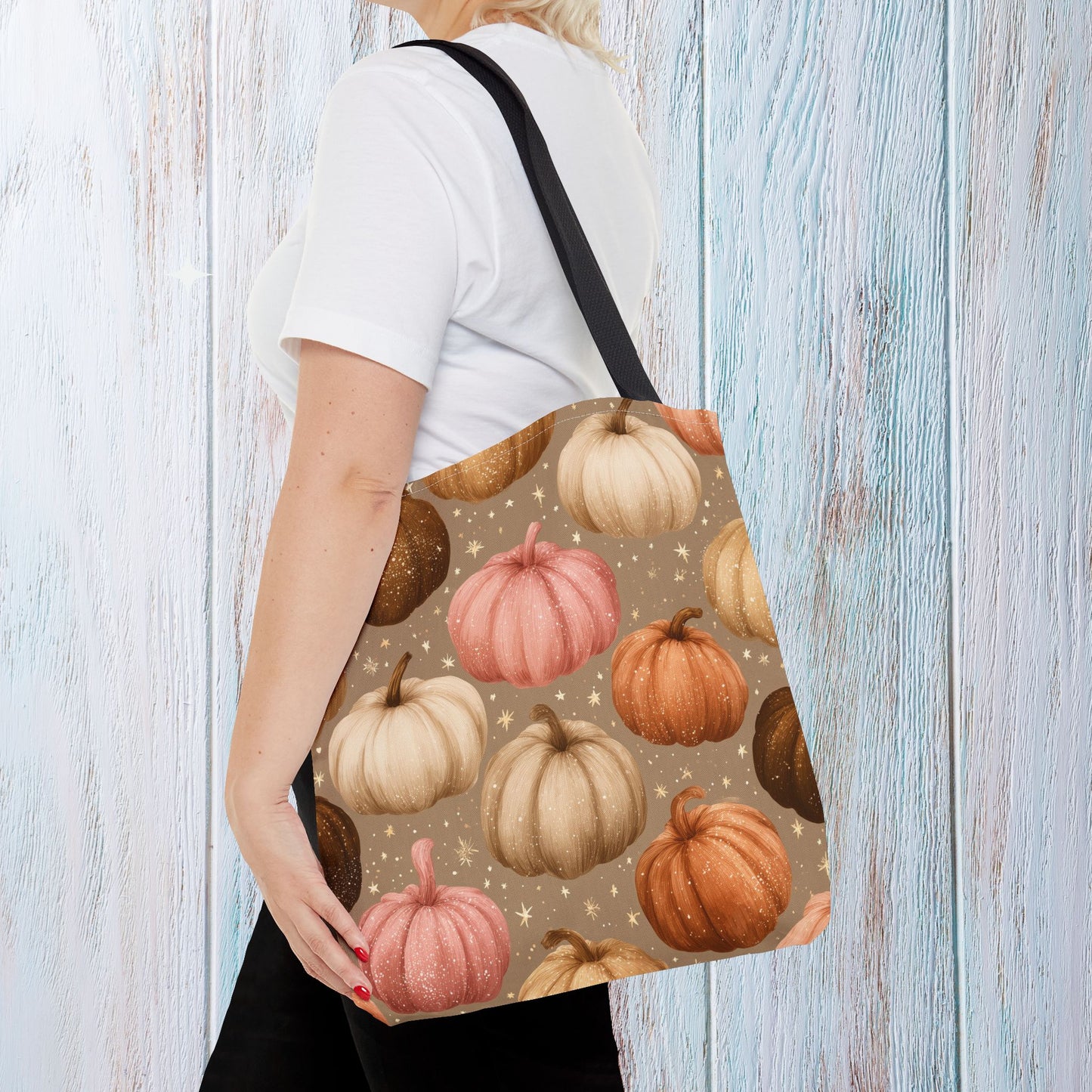 Fall Autumn Pumpkin Tote Bag, Fall Market Shopping Bag, Halloween Trick or Treat AOP Tote Bag, Cute Pumpkins Bookish Tote Bag Gift for Her