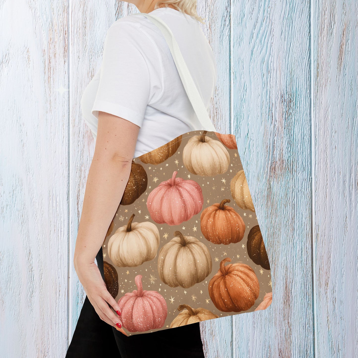 Fall Autumn Pumpkin Tote Bag, Fall Market Shopping Bag, Halloween Trick or Treat AOP Tote Bag, Cute Pumpkins Bookish Tote Bag Gift for Her