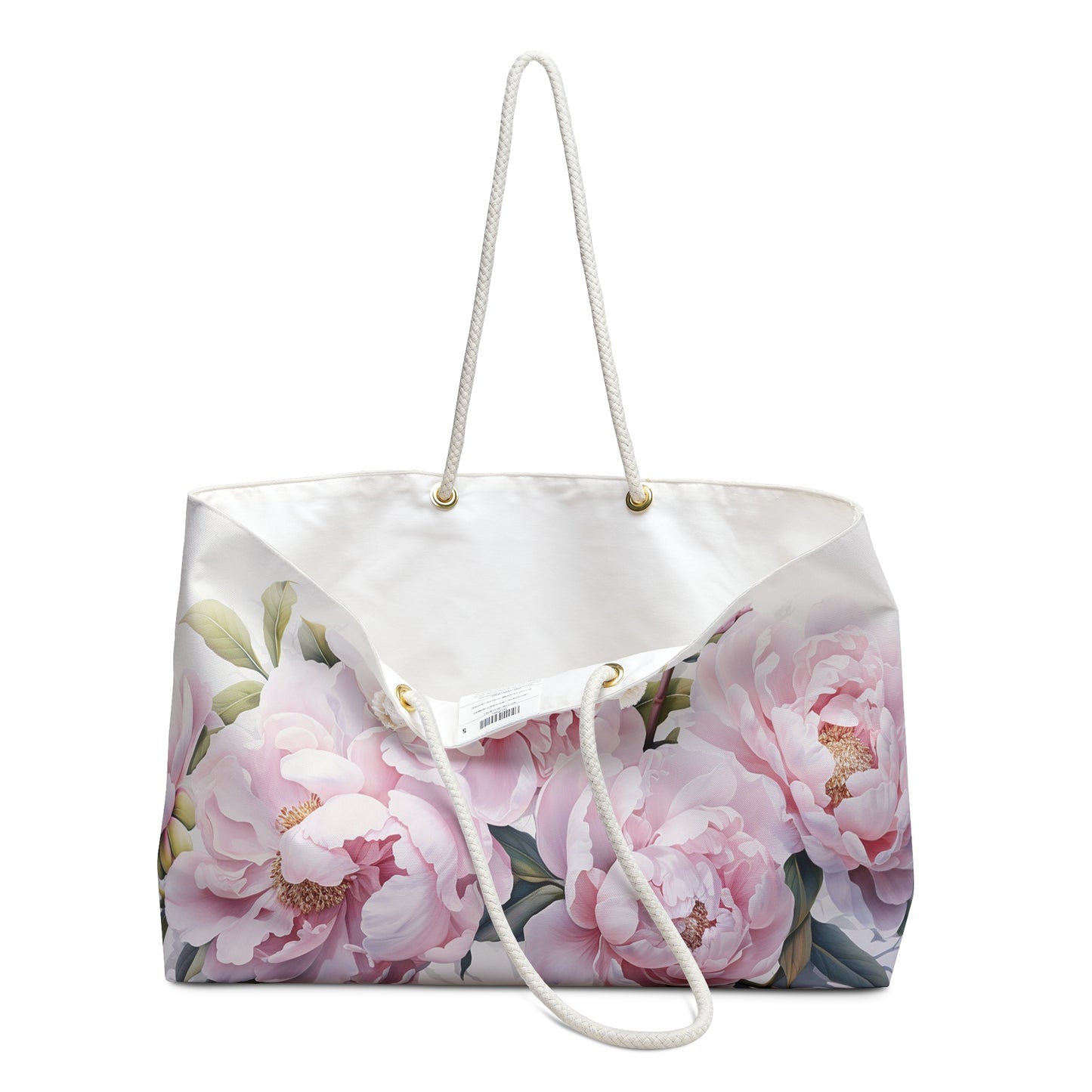 Large Floral Weekender Bag, Shoulder Bag for Women, Summer Travel Tote, Gift for Her Shopping Tote Bag with Pink Peonies Beach Bag for Bride