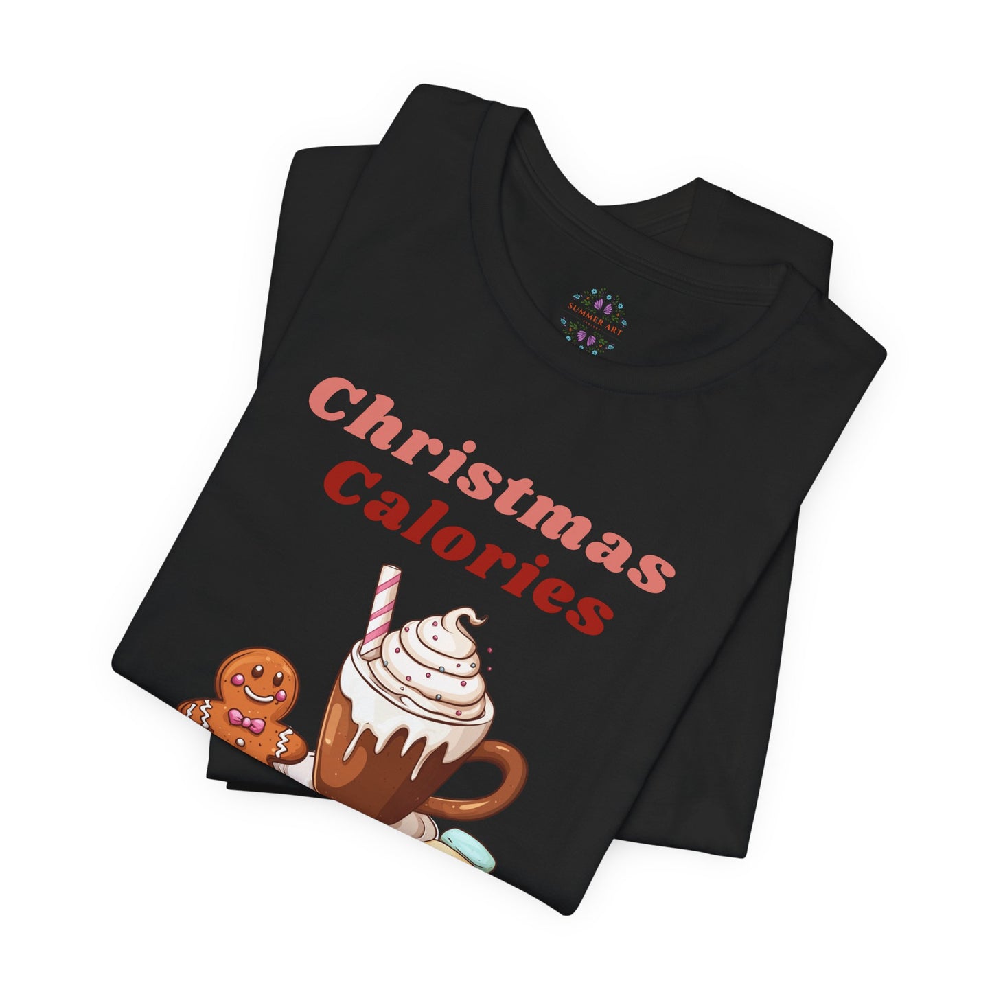 Christmas T-Shirt - Calories Don't Count, Funny Holiday TShirt, Party Outfit Unisex, Festive Apparel for Photo Shoots