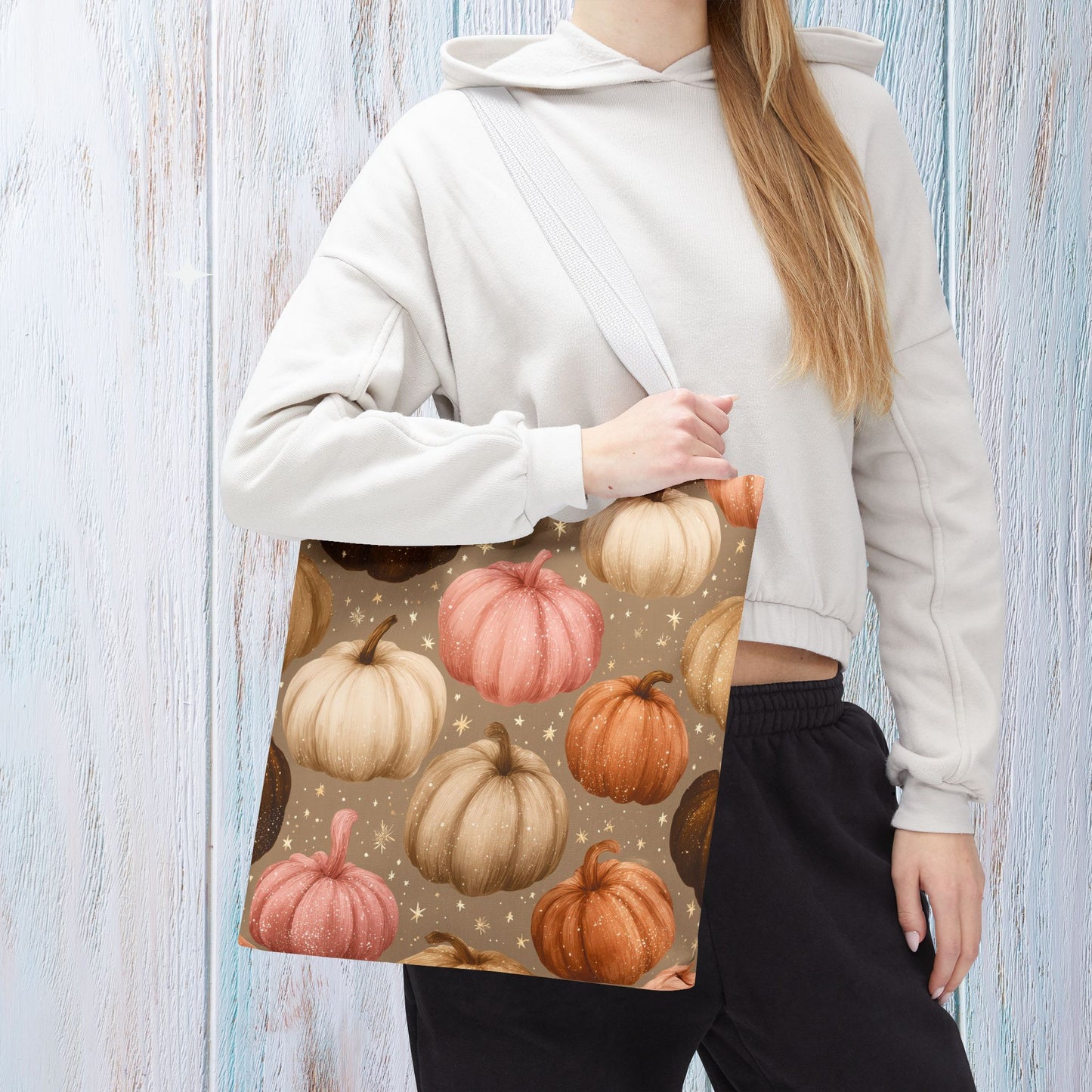 Fall Autumn Pumpkin Tote Bag, Fall Market Shopping Bag, Halloween Trick or Treat AOP Tote Bag, Cute Pumpkins Bookish Tote Bag Gift for Her