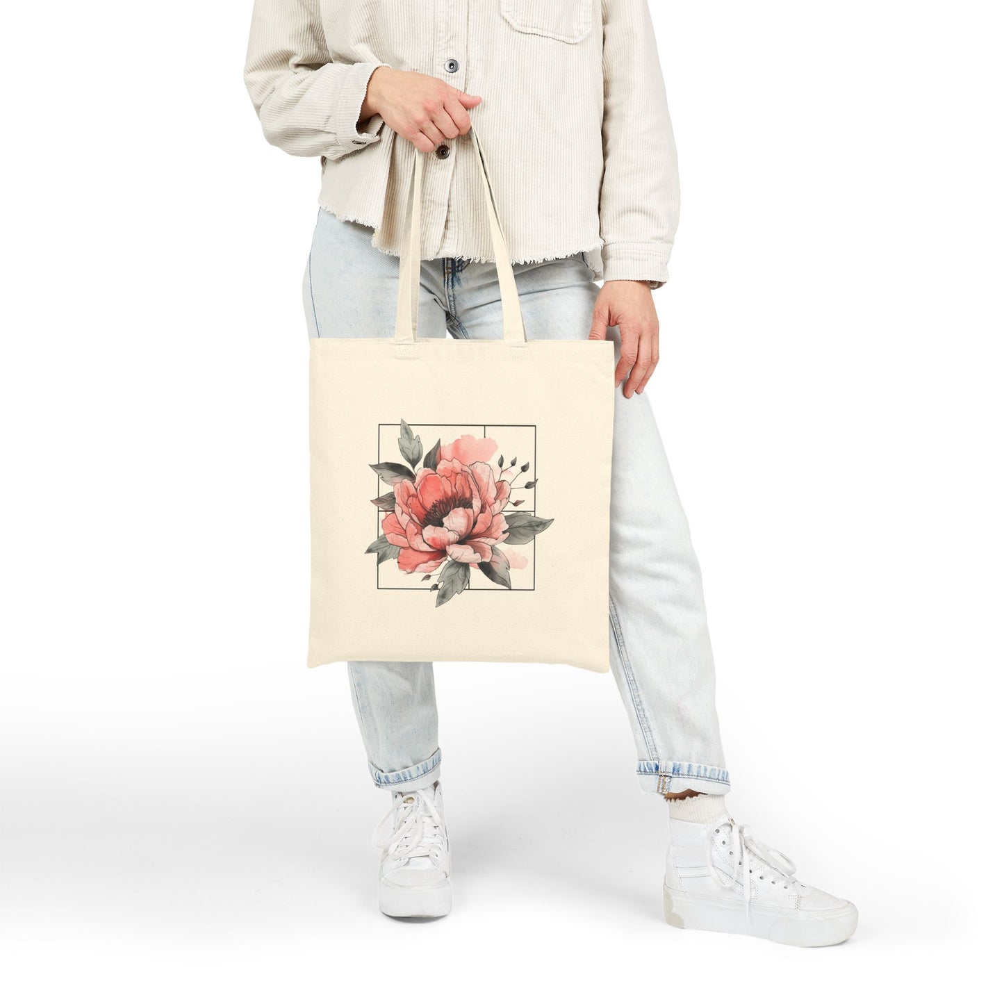 Peony Tote bag, Peony Gift, Floral Tote bag, Beautiful Gift for Her, Good things Tote bag, Positive Mindset Tote bag, Bag for Shopping,