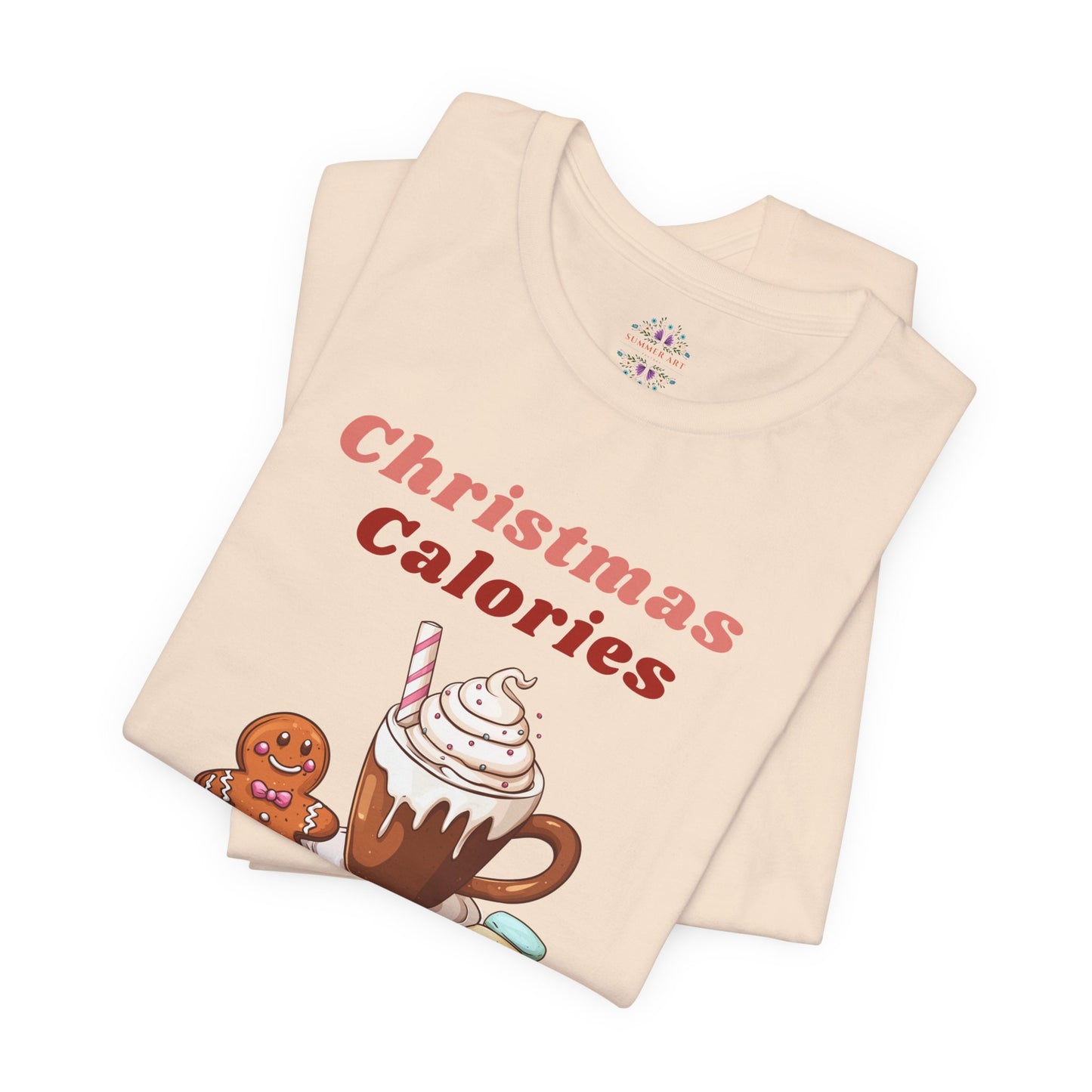 Christmas T-Shirt - Calories Don't Count, Funny Holiday TShirt, Party Outfit Unisex, Festive Apparel for Photo Shoots