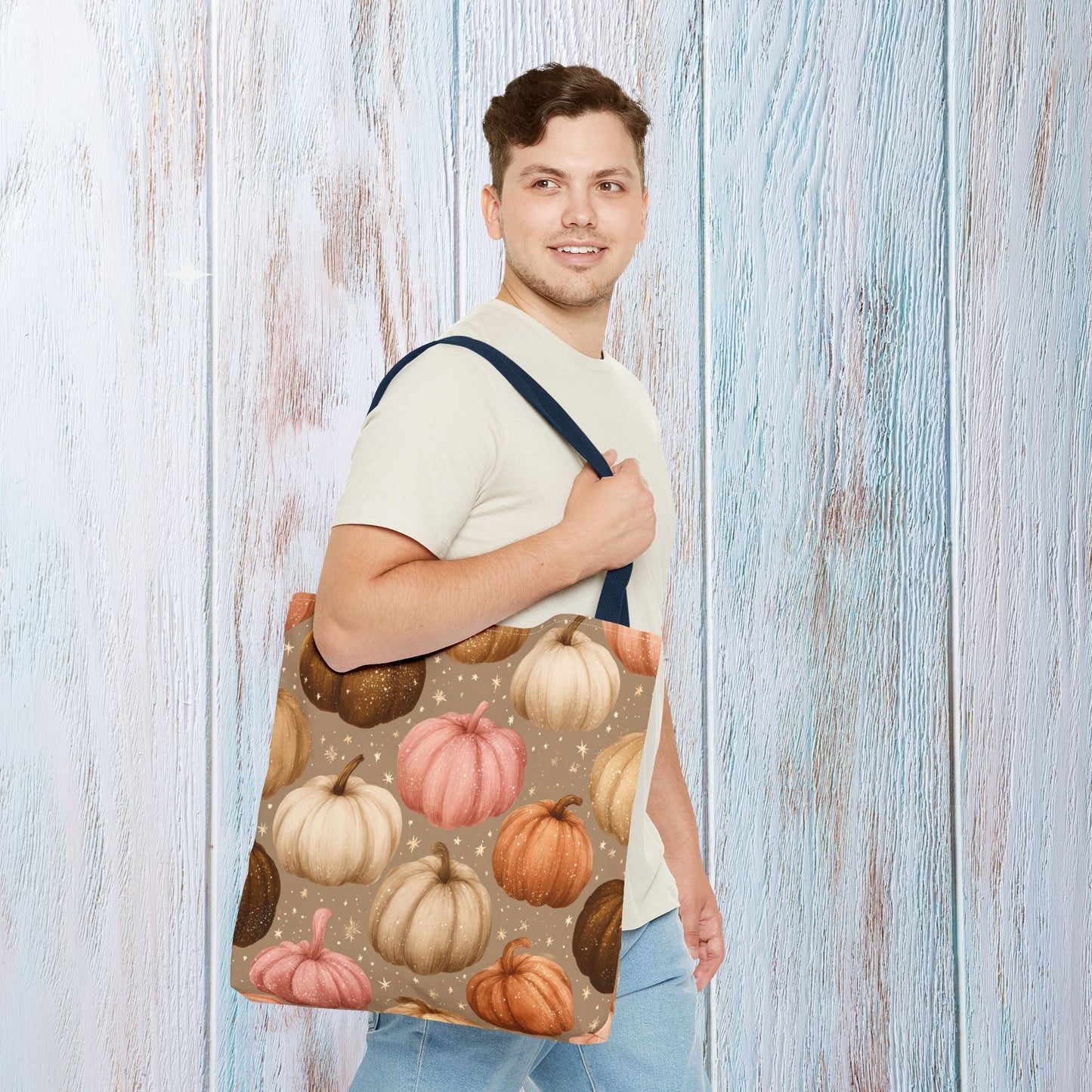 Fall Autumn Pumpkin Tote Bag, Fall Market Shopping Bag, Halloween Trick or Treat AOP Tote Bag, Cute Pumpkins Bookish Tote Bag Gift for Her