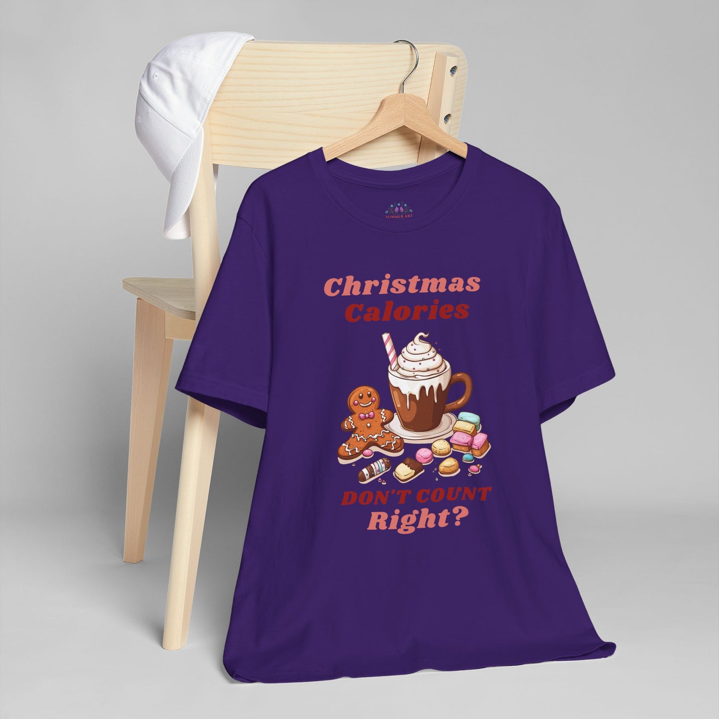 Christmas T-Shirt - Calories Don't Count, Funny Holiday TShirt, Party Outfit Unisex, Festive Apparel for Photo Shoots