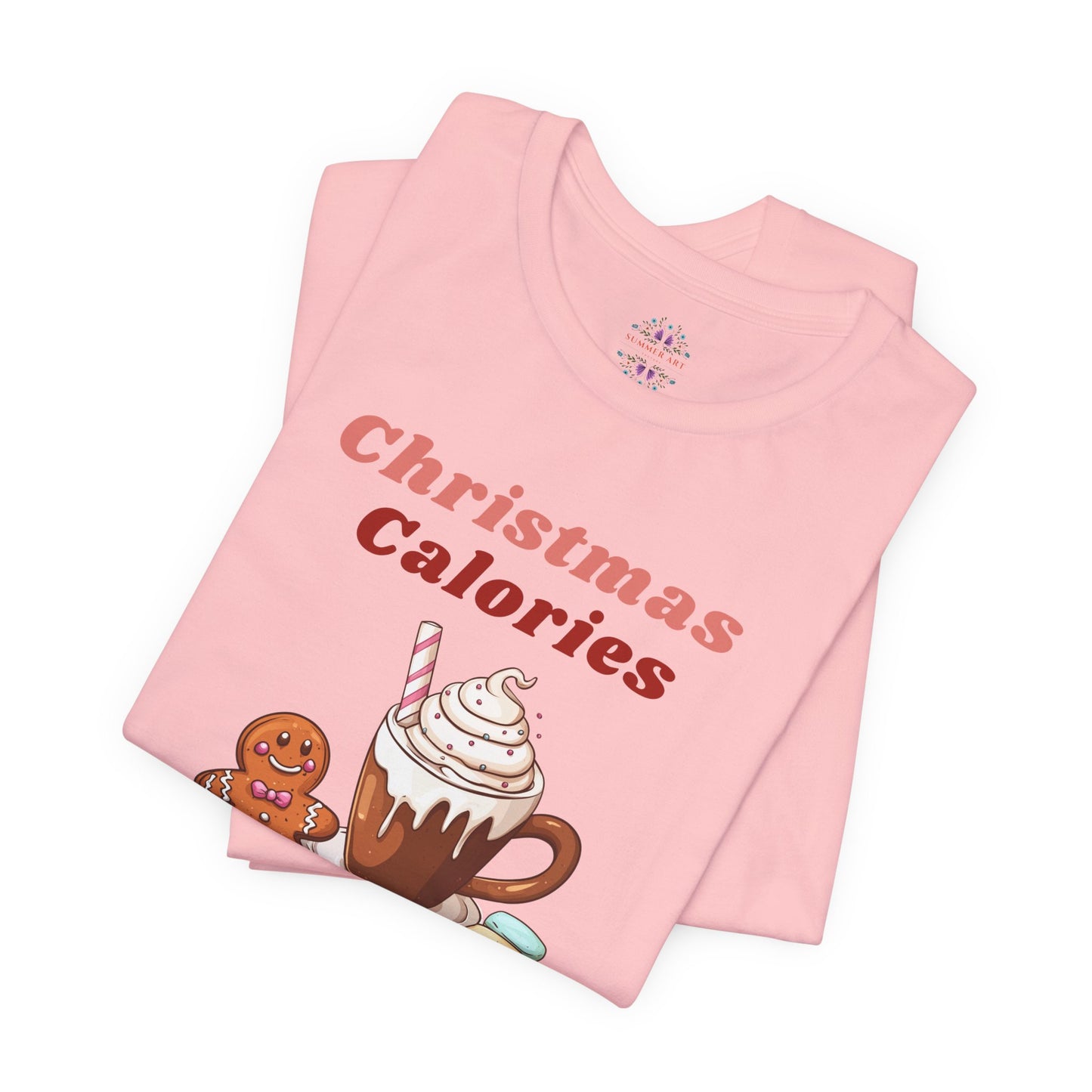 Christmas T-Shirt - Calories Don't Count, Funny Holiday TShirt, Party Outfit Unisex, Festive Apparel for Photo Shoots
