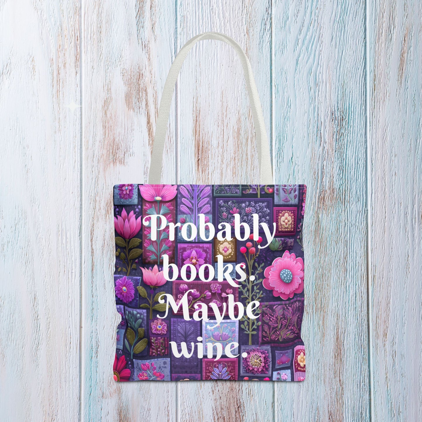 Tote Bag for Book Shopping Bag Gift for Book Lover Wine Lovers Gift for Her Nature Inspired Art Floral Bag Giftful Book Club Purse for Women
