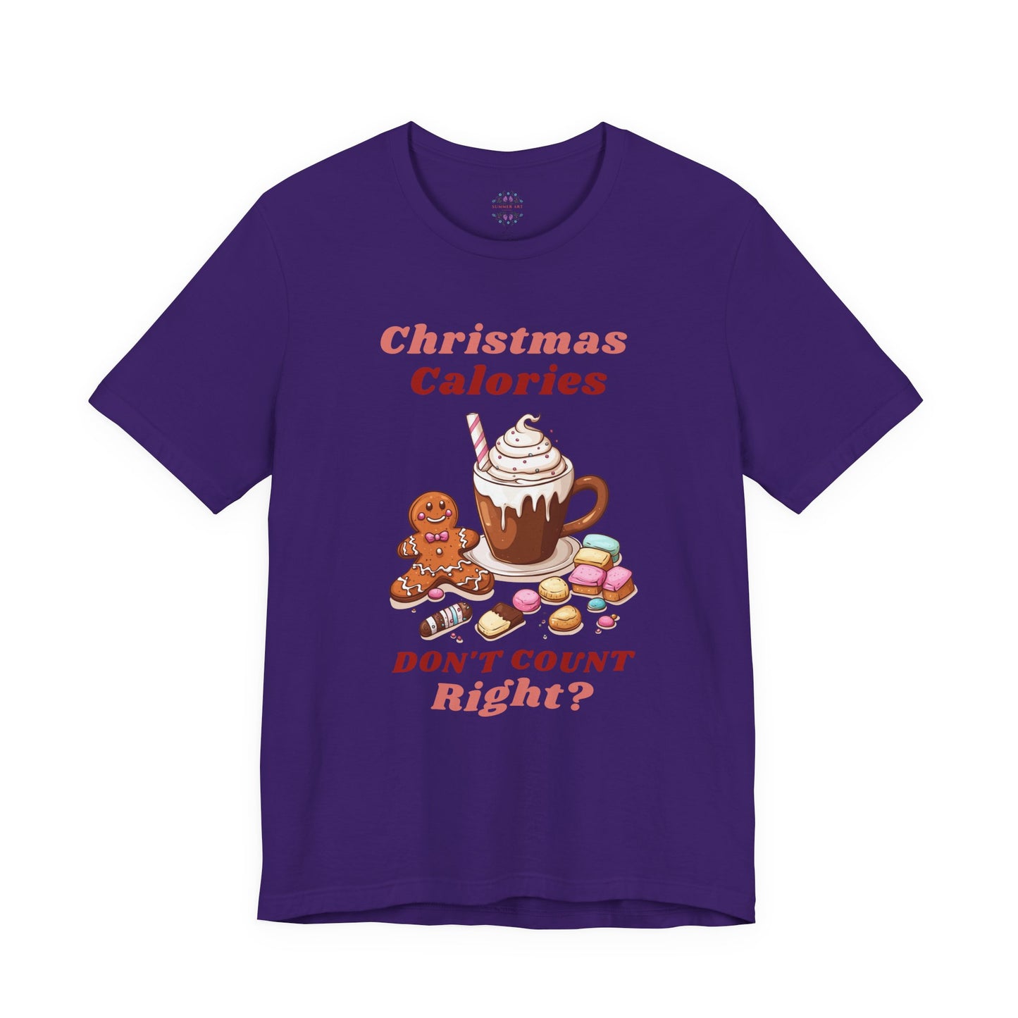 Christmas T-Shirt - Calories Don't Count, Funny Holiday TShirt, Party Outfit Unisex, Festive Apparel for Photo Shoots