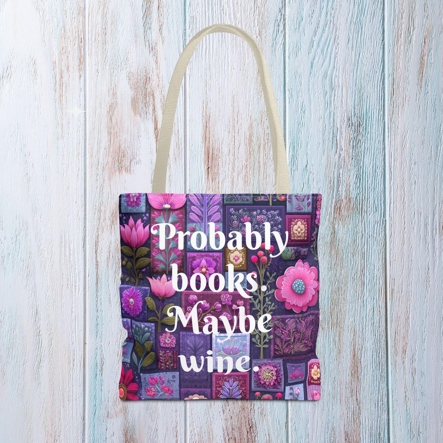 Tote Bag for Book Shopping Bag Gift for Book Lover Wine Lovers Gift for Her Nature Inspired Art Floral Bag Giftful Book Club Purse for Women