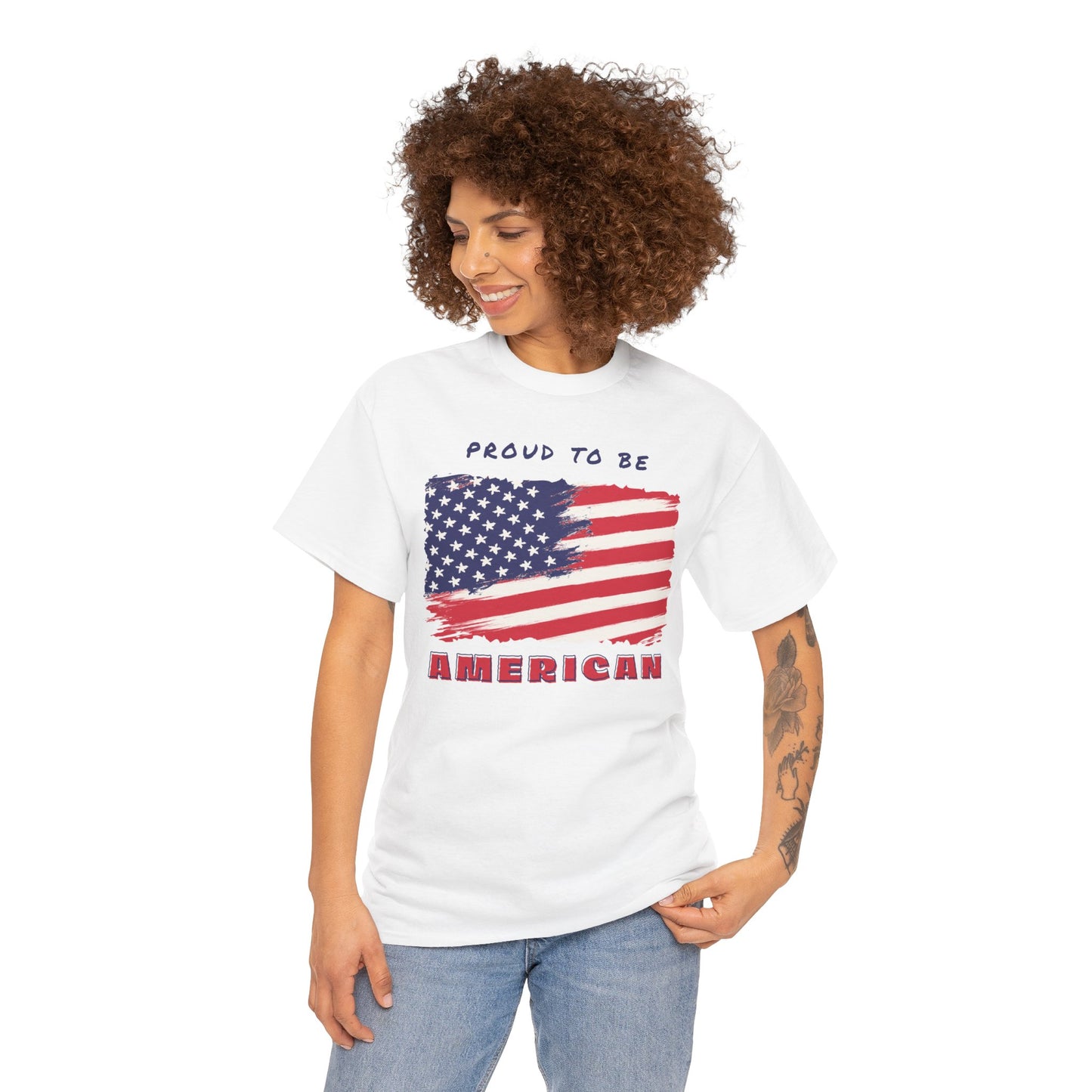 Proud to be American T-Shirt - USA Patriotic Tee USA, Flag Independence Day 4thOfJuly