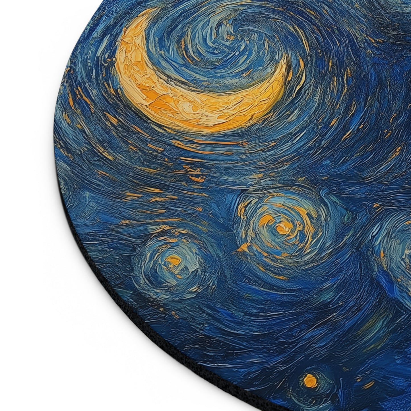Portable Mouse Pad- Whimsical Cat Moon Art Cat, Office PC Accessory Computer Mouse Pad