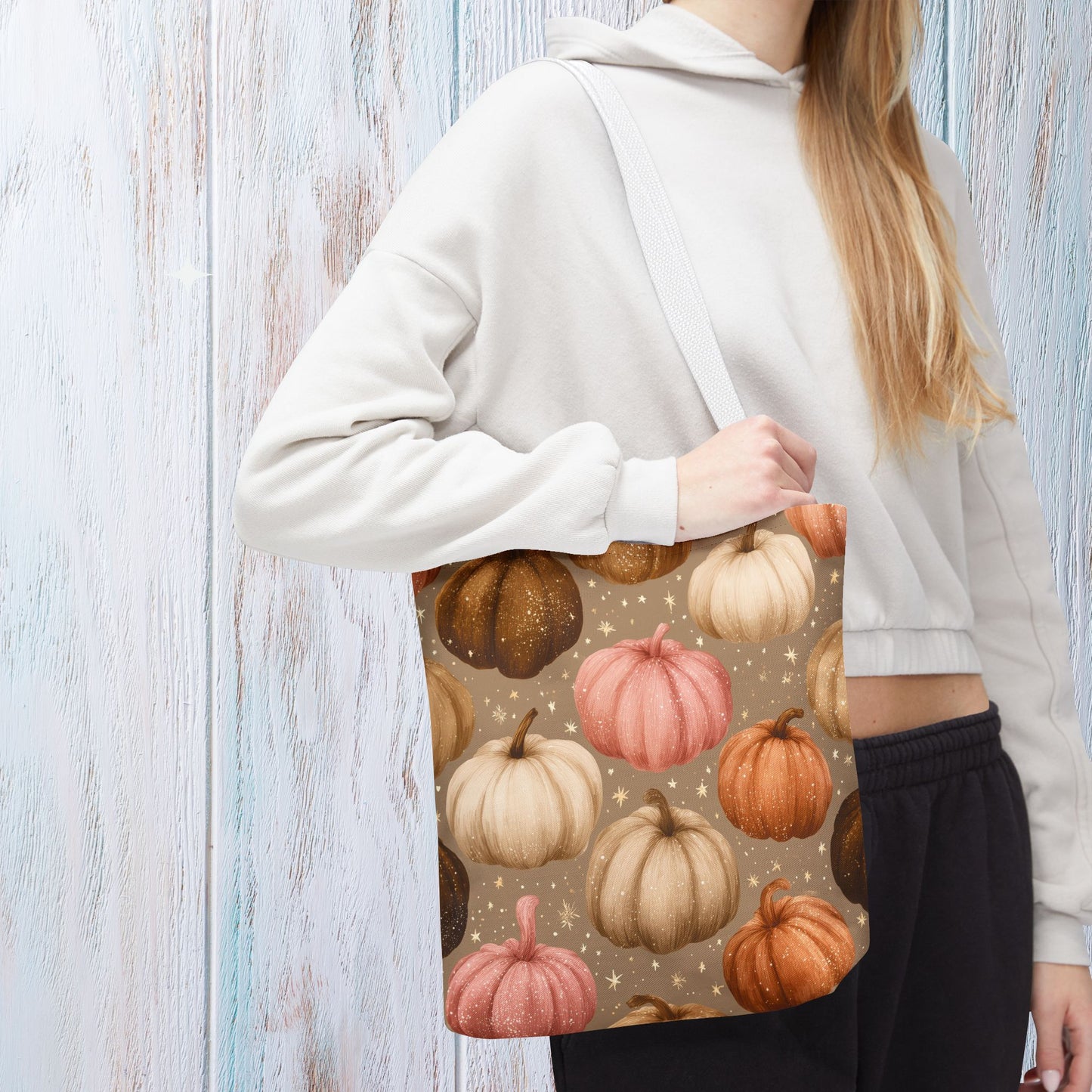 Fall Autumn Pumpkin Tote Bag, Fall Market Shopping Bag, Halloween Trick or Treat AOP Tote Bag, Cute Pumpkins Bookish Tote Bag Gift for Her