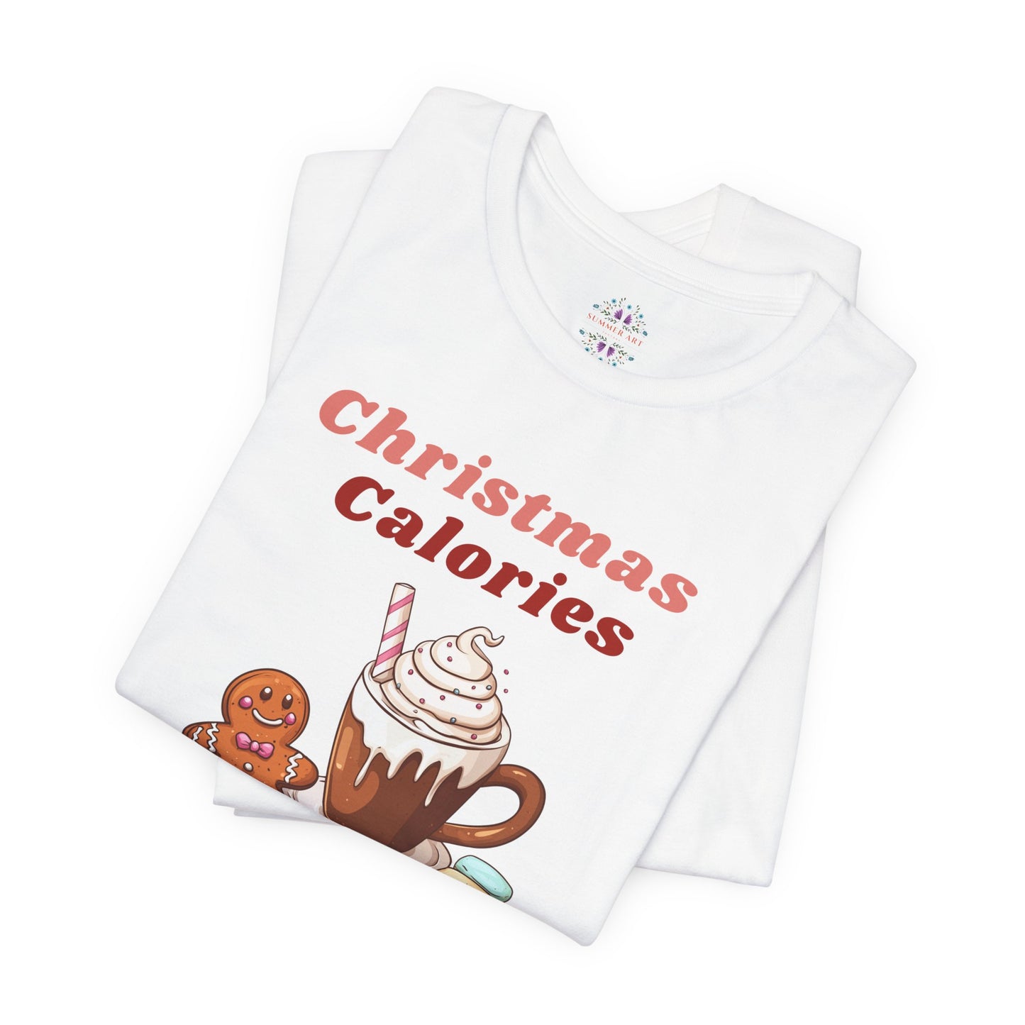 Christmas T-Shirt - Calories Don't Count, Funny Holiday TShirt, Party Outfit Unisex, Festive Apparel for Photo Shoots
