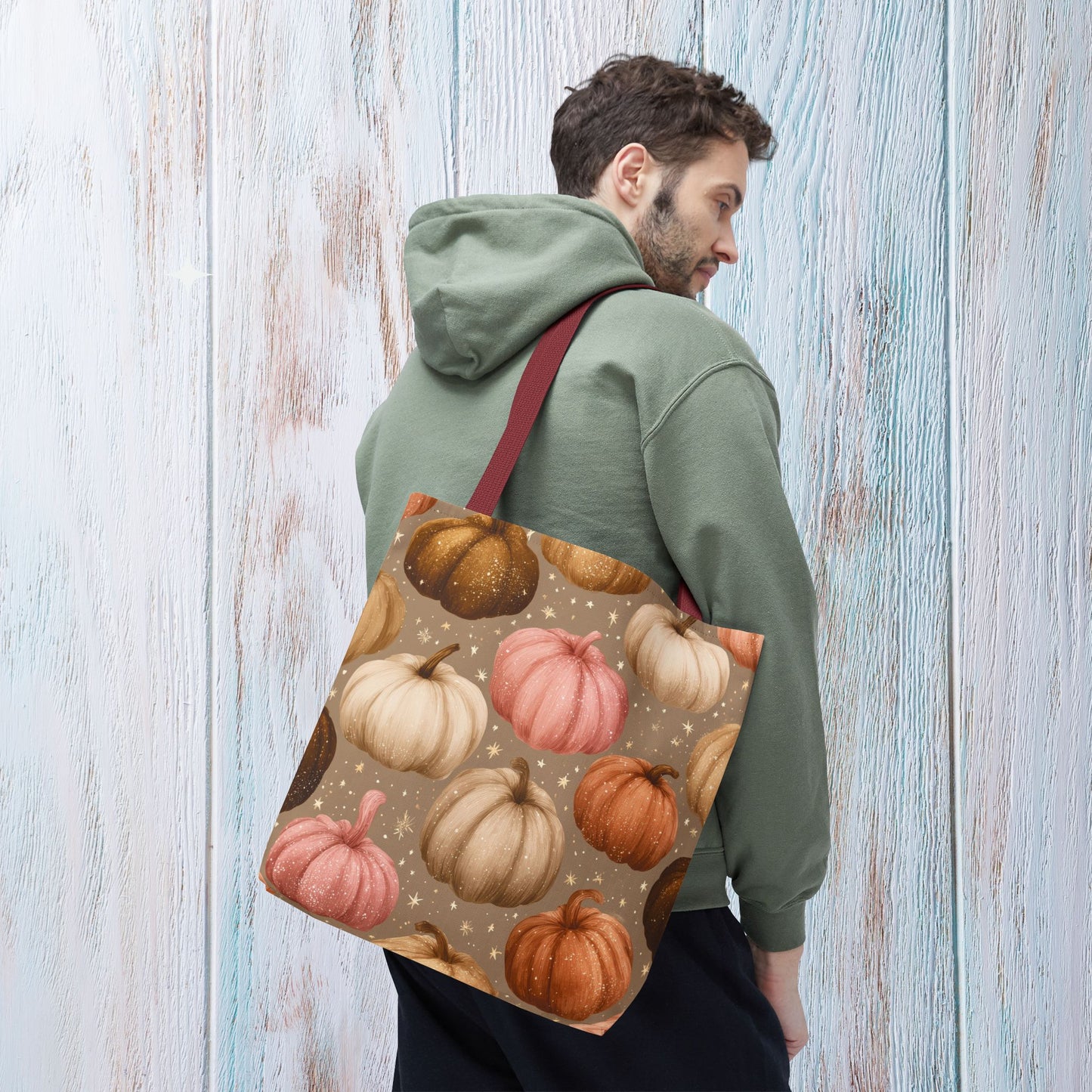 Fall Autumn Pumpkin Tote Bag, Fall Market Shopping Bag, Halloween Trick or Treat AOP Tote Bag, Cute Pumpkins Bookish Tote Bag Gift for Her