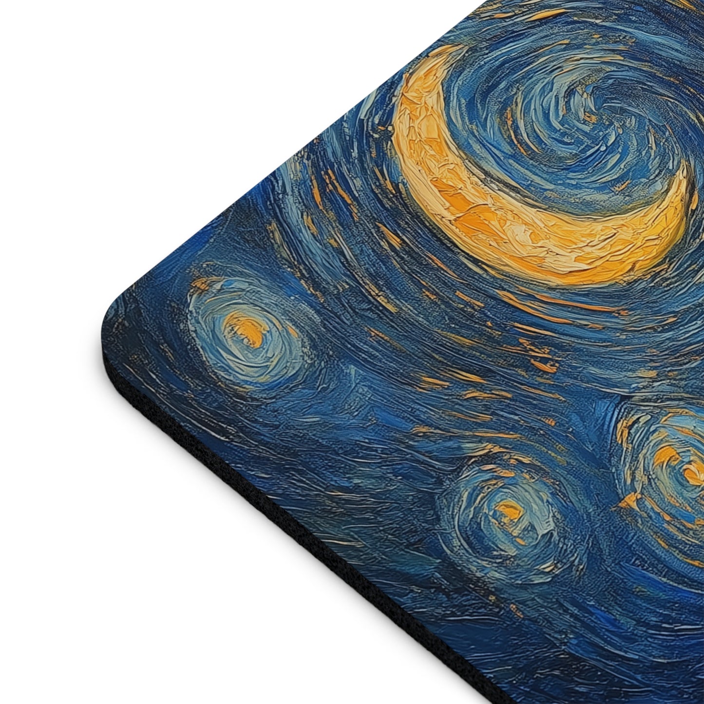 Portable Mouse Pad- Whimsical Cat Moon Art Cat, Office PC Accessory Computer Mouse Pad