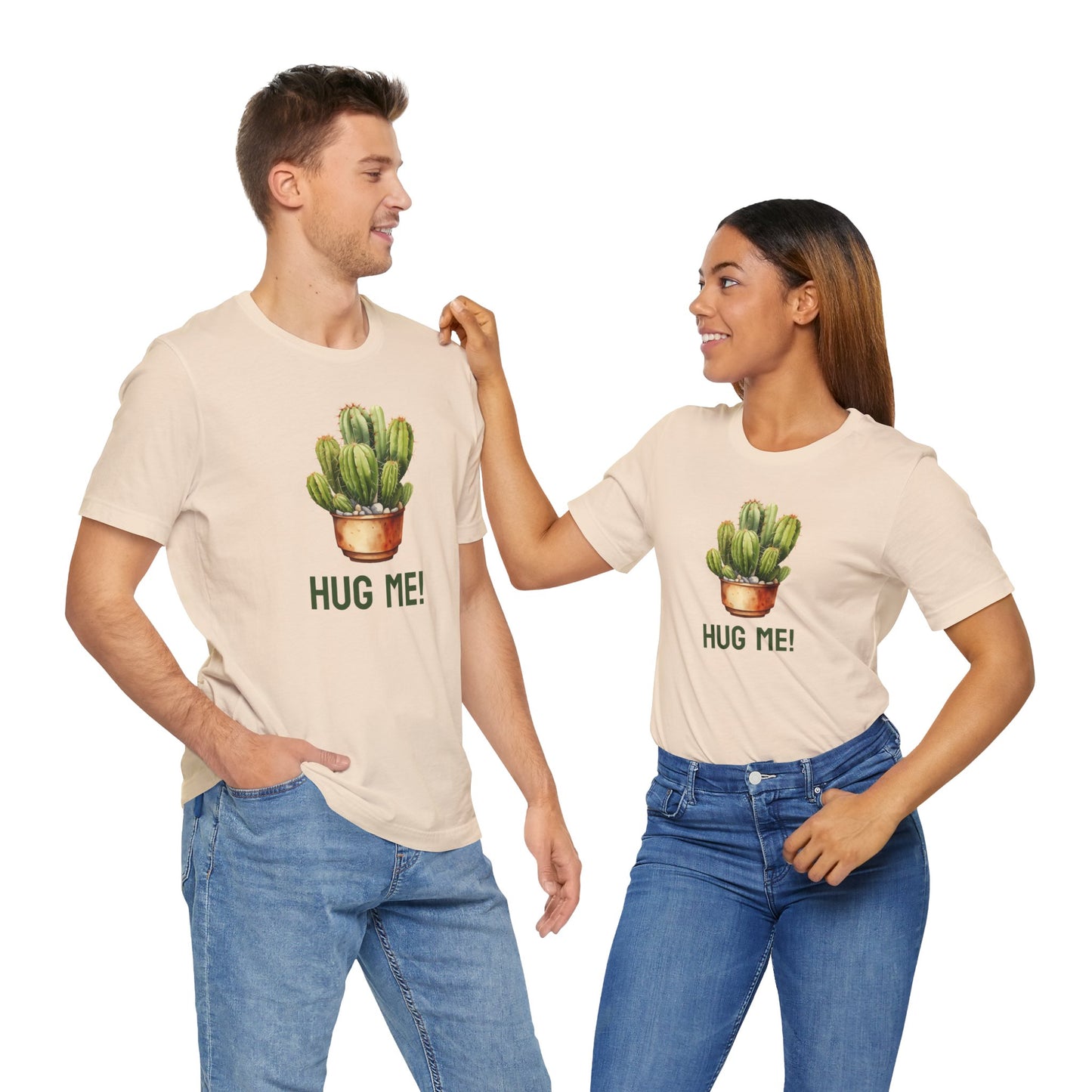 Cactus Tshirt, Succulent Tee, Plant Lover Shirt, Desert Graphic Top, Botanical Print Clothing, Hug me shirt for Friend, Attitude shirt