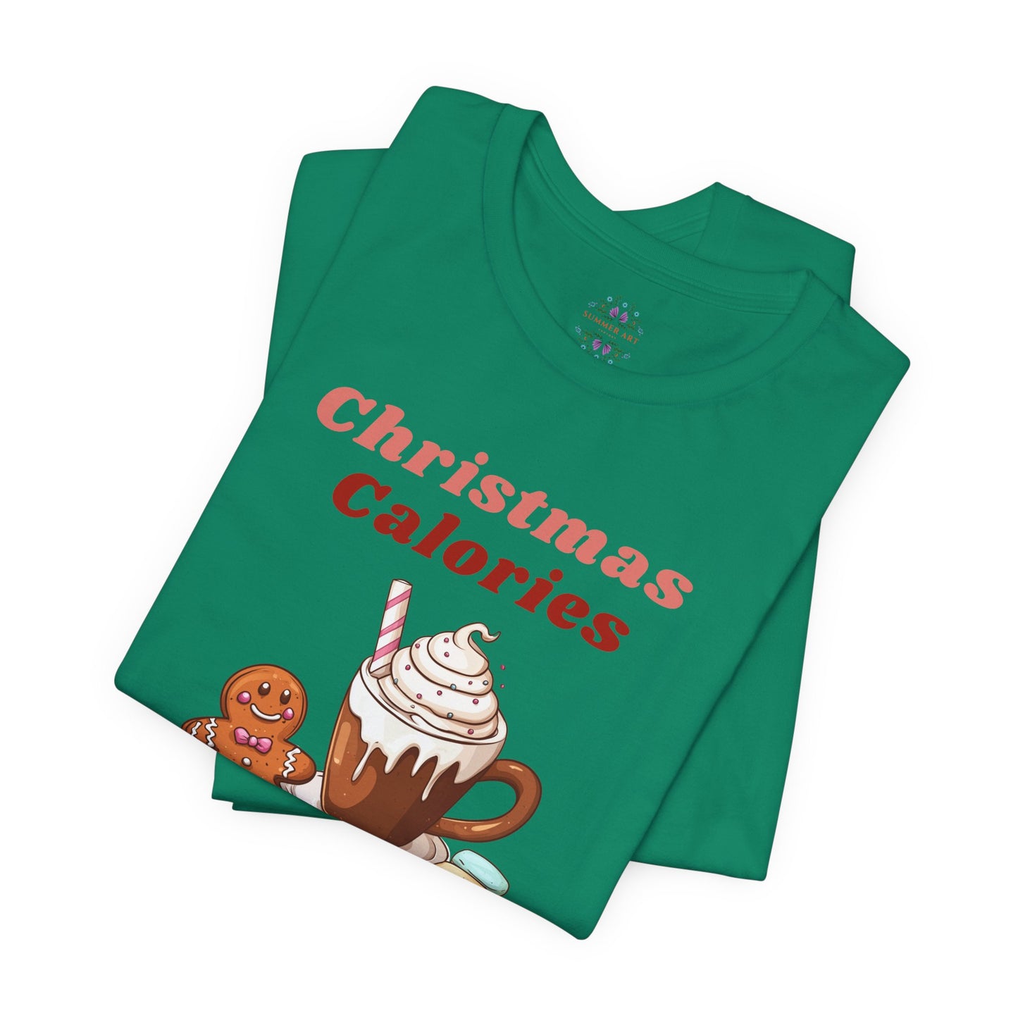 Christmas T-Shirt - Calories Don't Count, Funny Holiday TShirt, Party Outfit Unisex, Festive Apparel for Photo Shoots