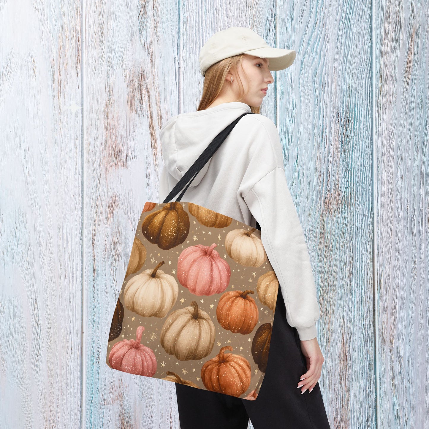 Fall Autumn Pumpkin Tote Bag, Fall Market Shopping Bag, Halloween Trick or Treat AOP Tote Bag, Cute Pumpkins Bookish Tote Bag Gift for Her