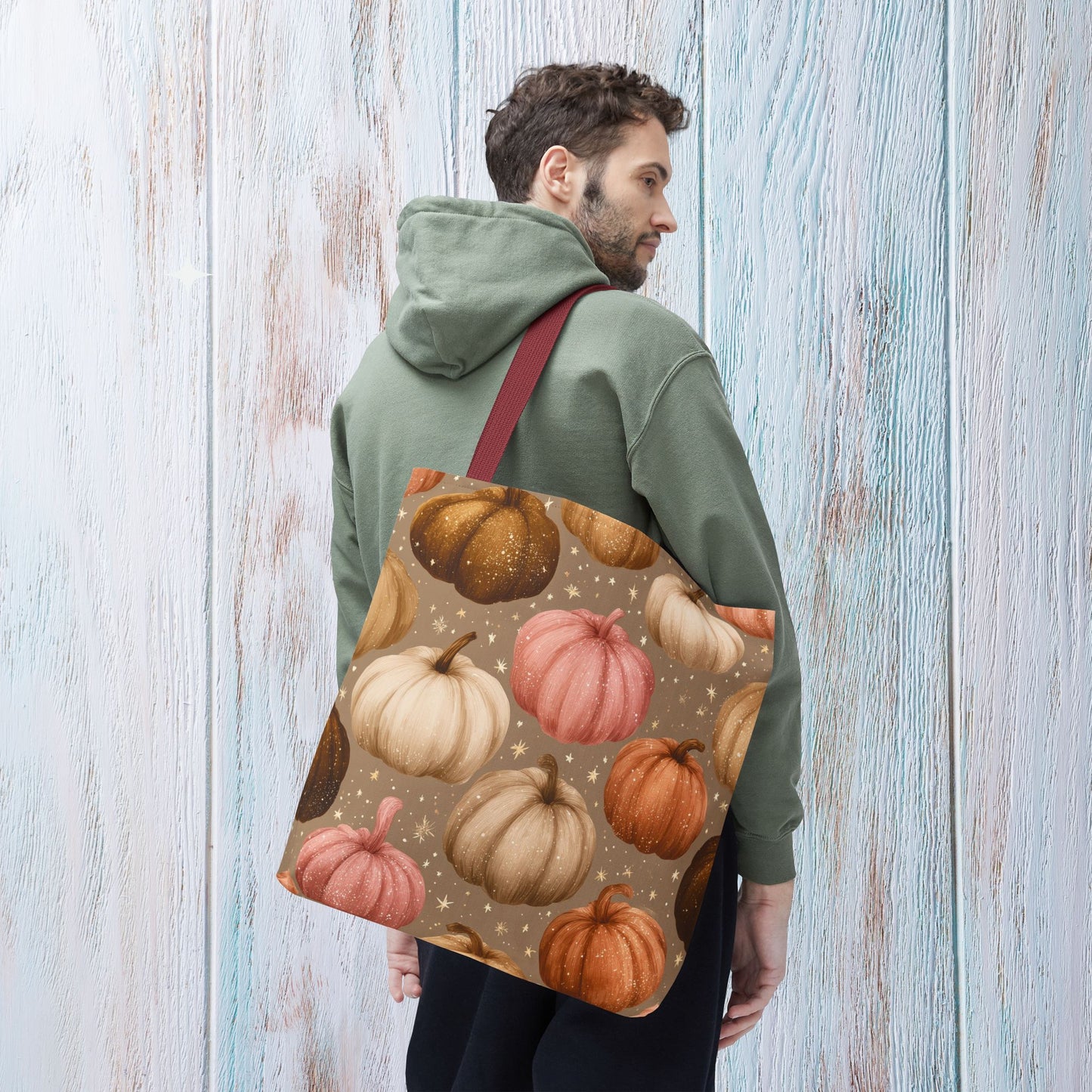 Fall Autumn Pumpkin Tote Bag, Fall Market Shopping Bag, Halloween Trick or Treat AOP Tote Bag, Cute Pumpkins Bookish Tote Bag Gift for Her