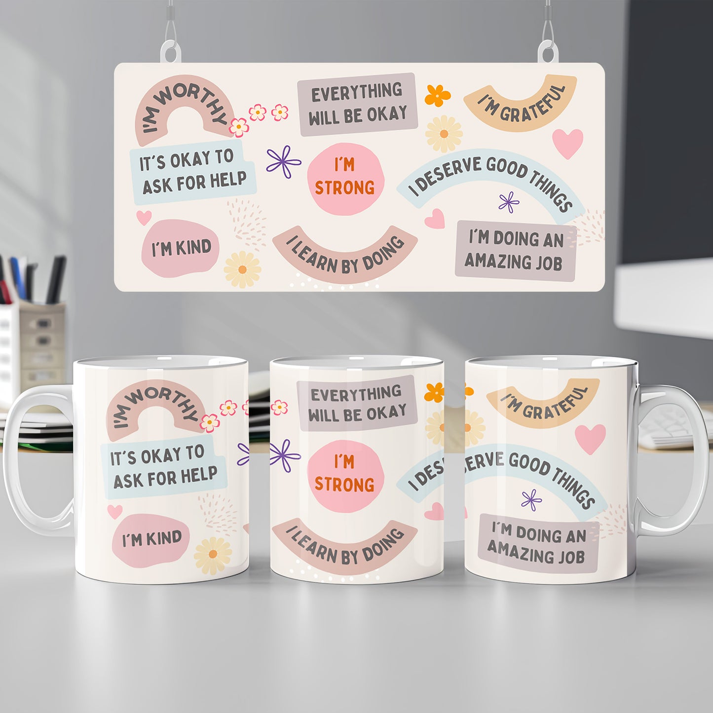 Affirmation Mug- Mental Health, Mindset Quote, Motivational Self Care Mug Everyday Manifest Affirmation Wellbeing Mental Health Gift for Her