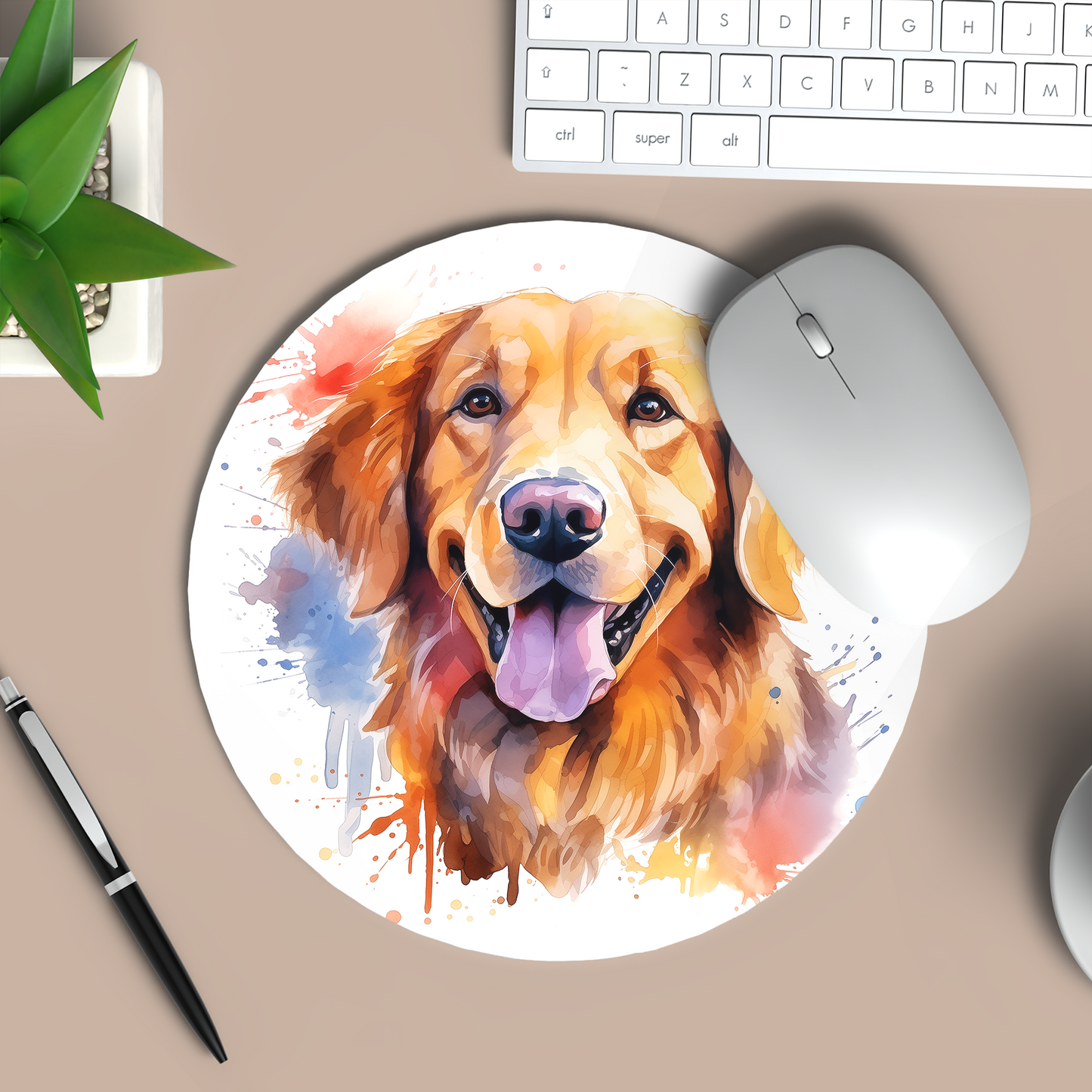 Golden Retriever Dog Mouse Pad- Pet Lovers Gift, Desk Accessory, Computer mouse pad, Gaming mouse pad, Retriever Dog