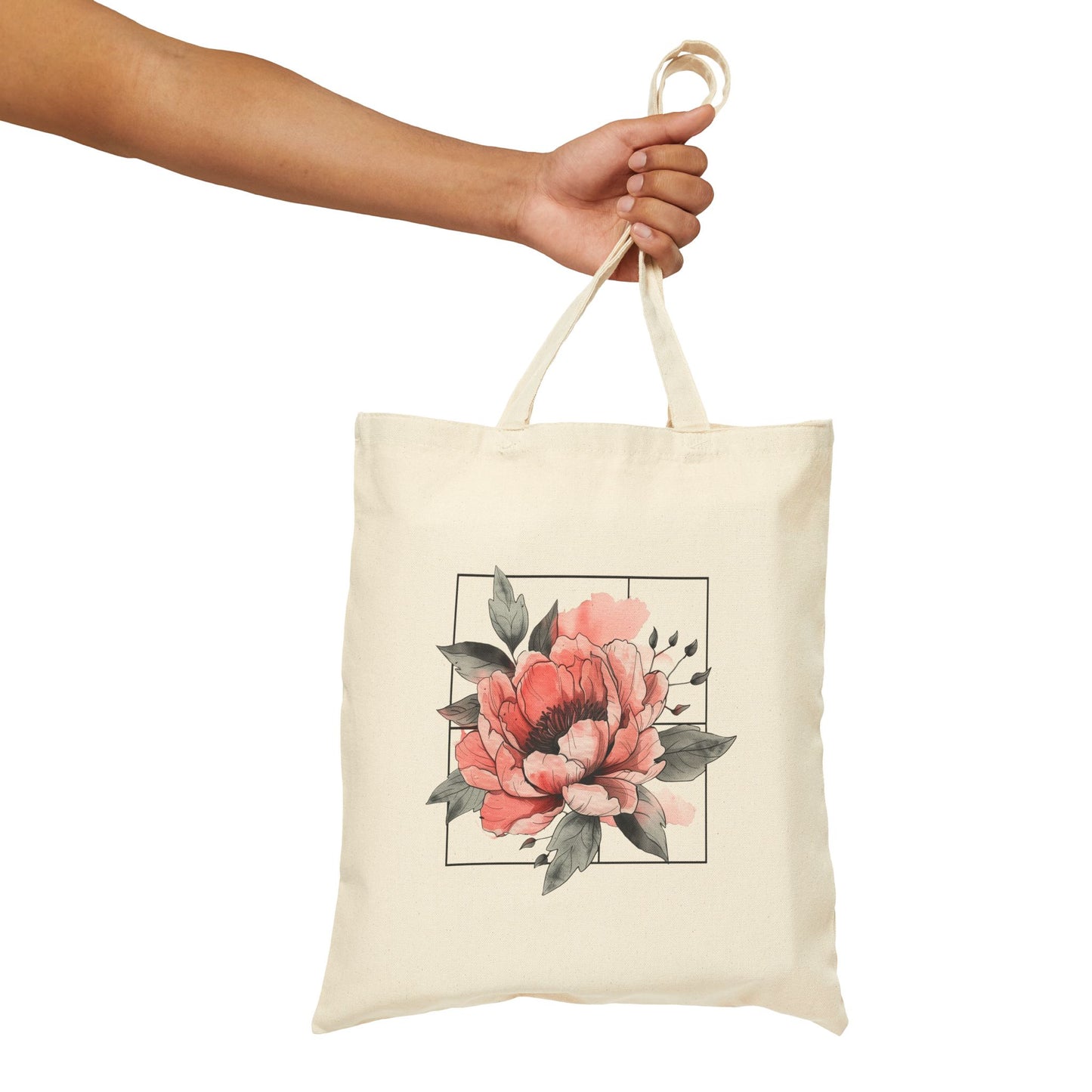 Peony Tote bag, Peony Gift, Floral Tote bag, Beautiful Gift for Her, Good things Tote bag, Positive Mindset Tote bag, Bag for Shopping,