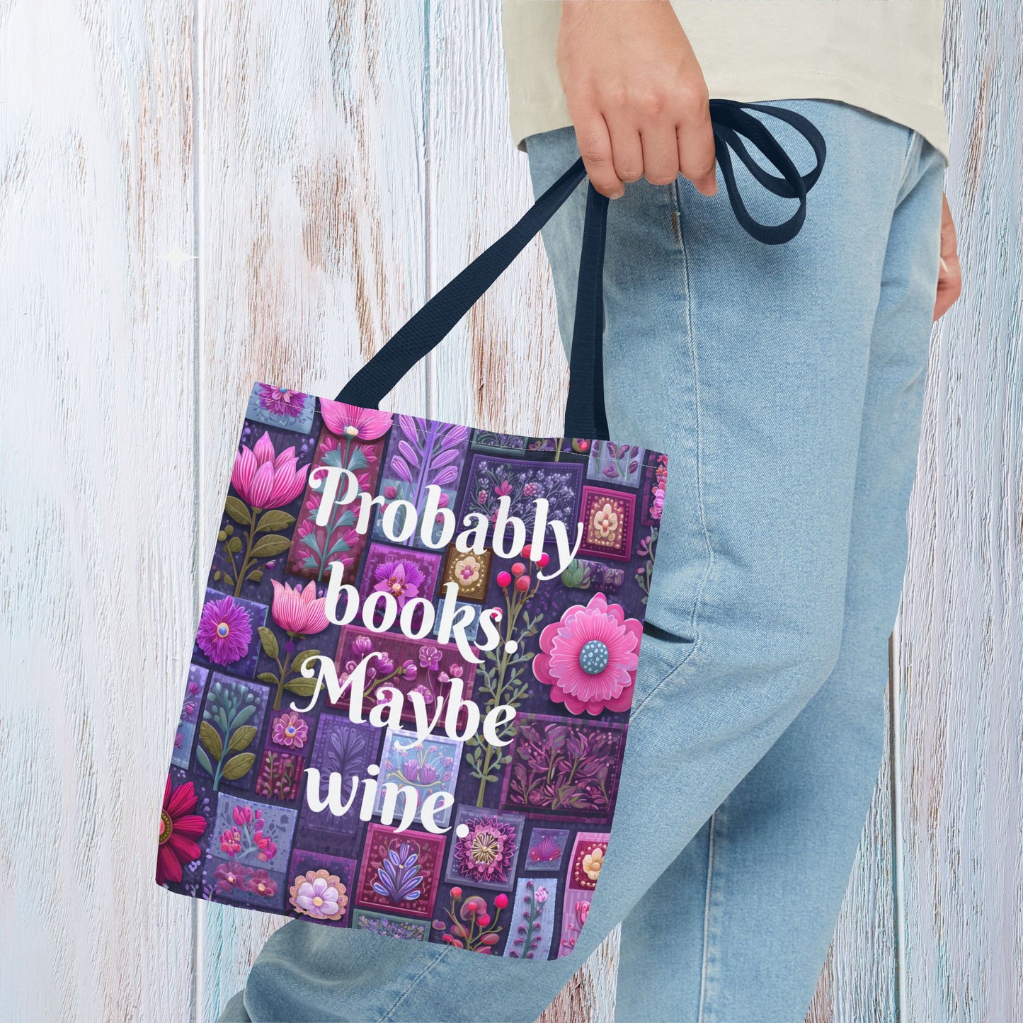 Tote Bag for Book Shopping Bag Gift for Book Lover Wine Lovers Gift for Her Nature Inspired Art Floral Bag Giftful Book Club Purse for Women