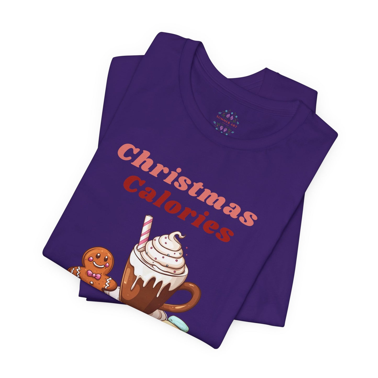 Christmas T-Shirt - Calories Don't Count, Funny Holiday TShirt, Party Outfit Unisex, Festive Apparel for Photo Shoots