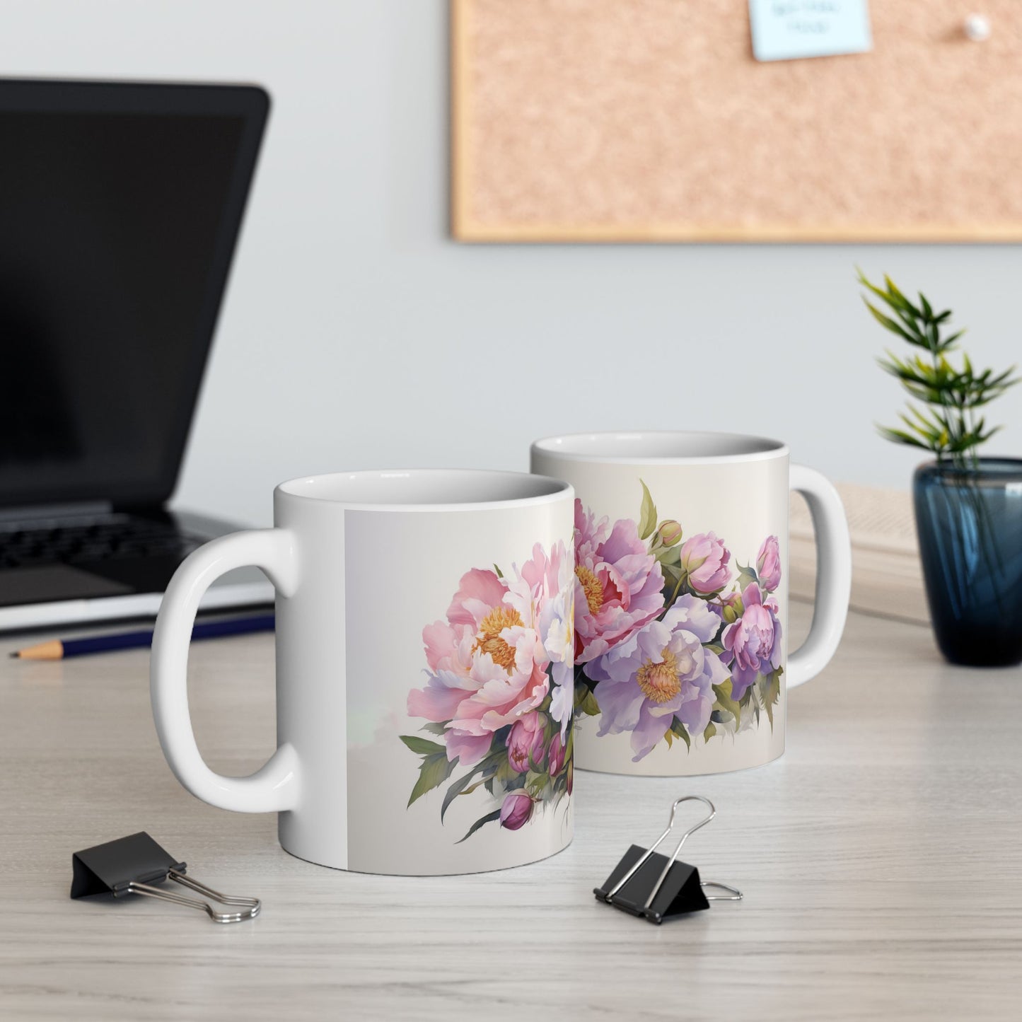 Beautiful Pink Peony mug- Ceramic Coffee Mug, Peony lovers Mug, Elegant Flower Cup, Botanical Tea Mug, Gift for Her & Mom