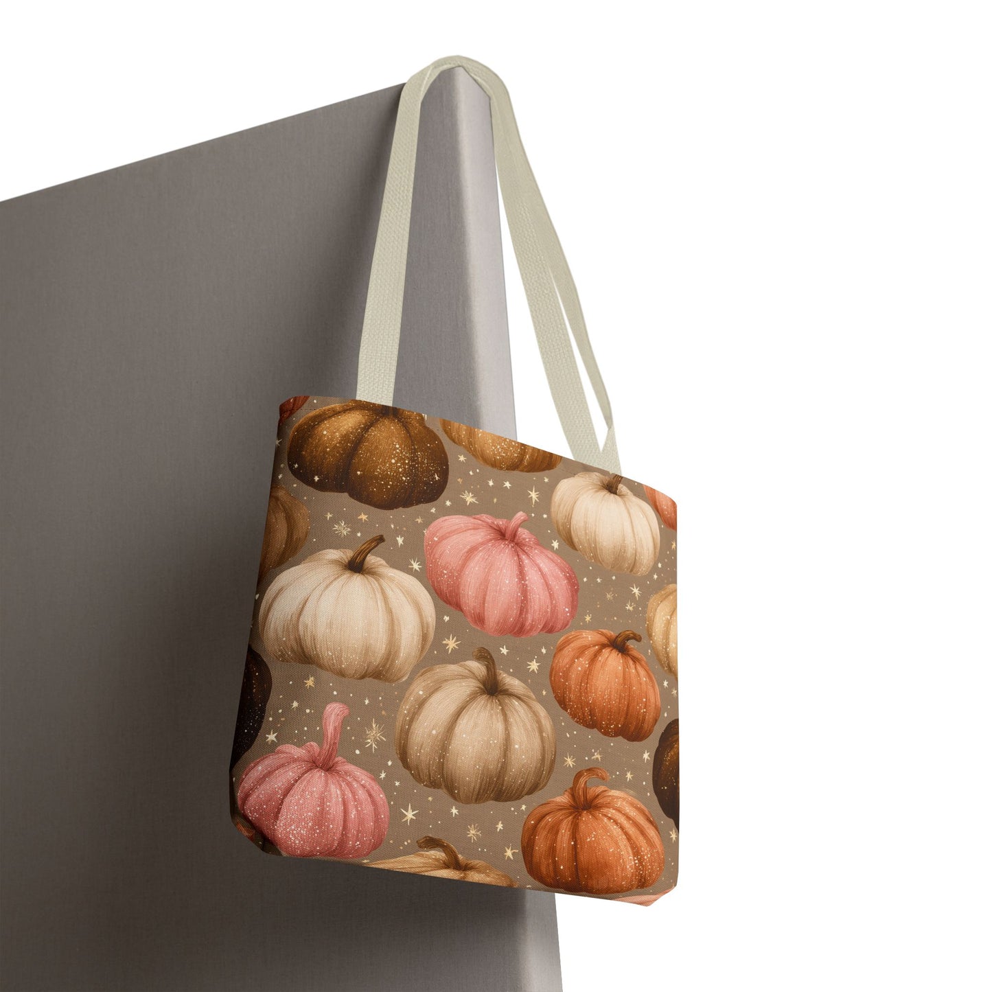 Fall Autumn Pumpkin Tote Bag, Fall Market Shopping Bag, Halloween Trick or Treat AOP Tote Bag, Cute Pumpkins Bookish Tote Bag Gift for Her
