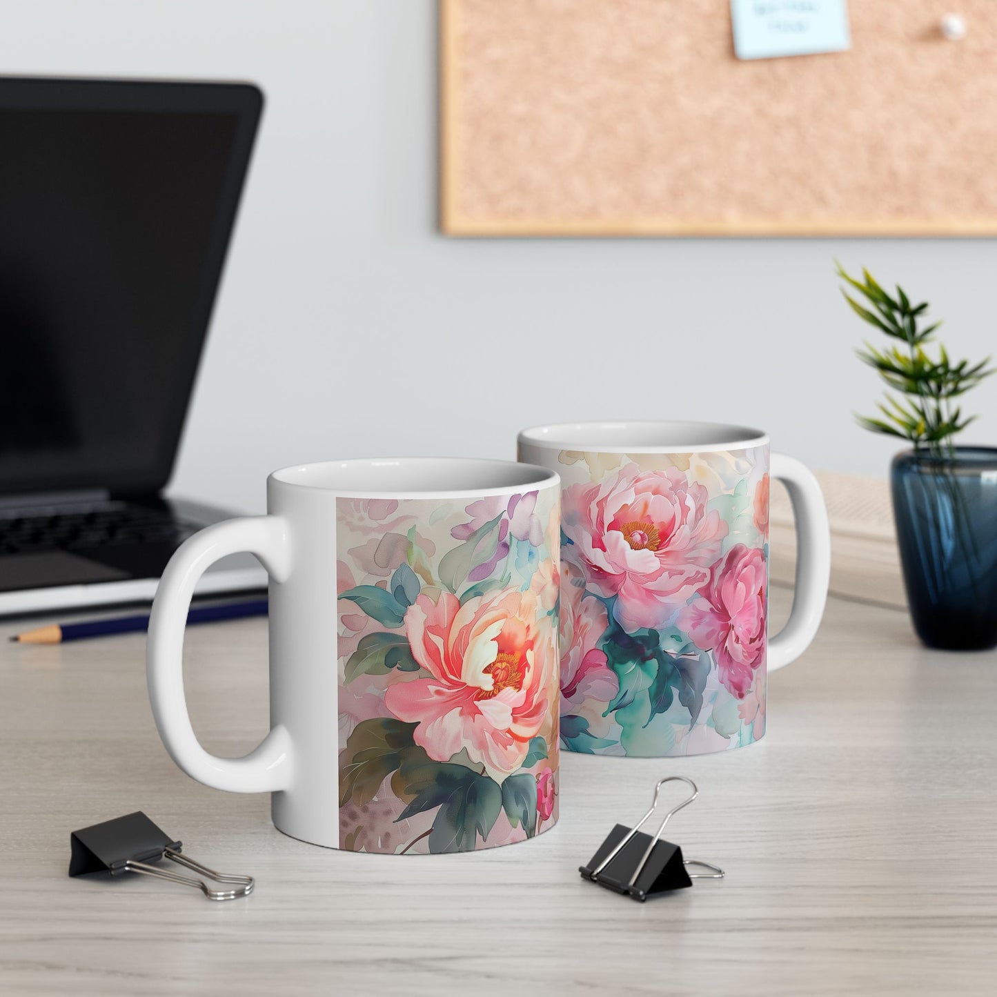 Vintage Peony Mug- Flower Lovers Gift for Her, Coffee Ceramic Mug