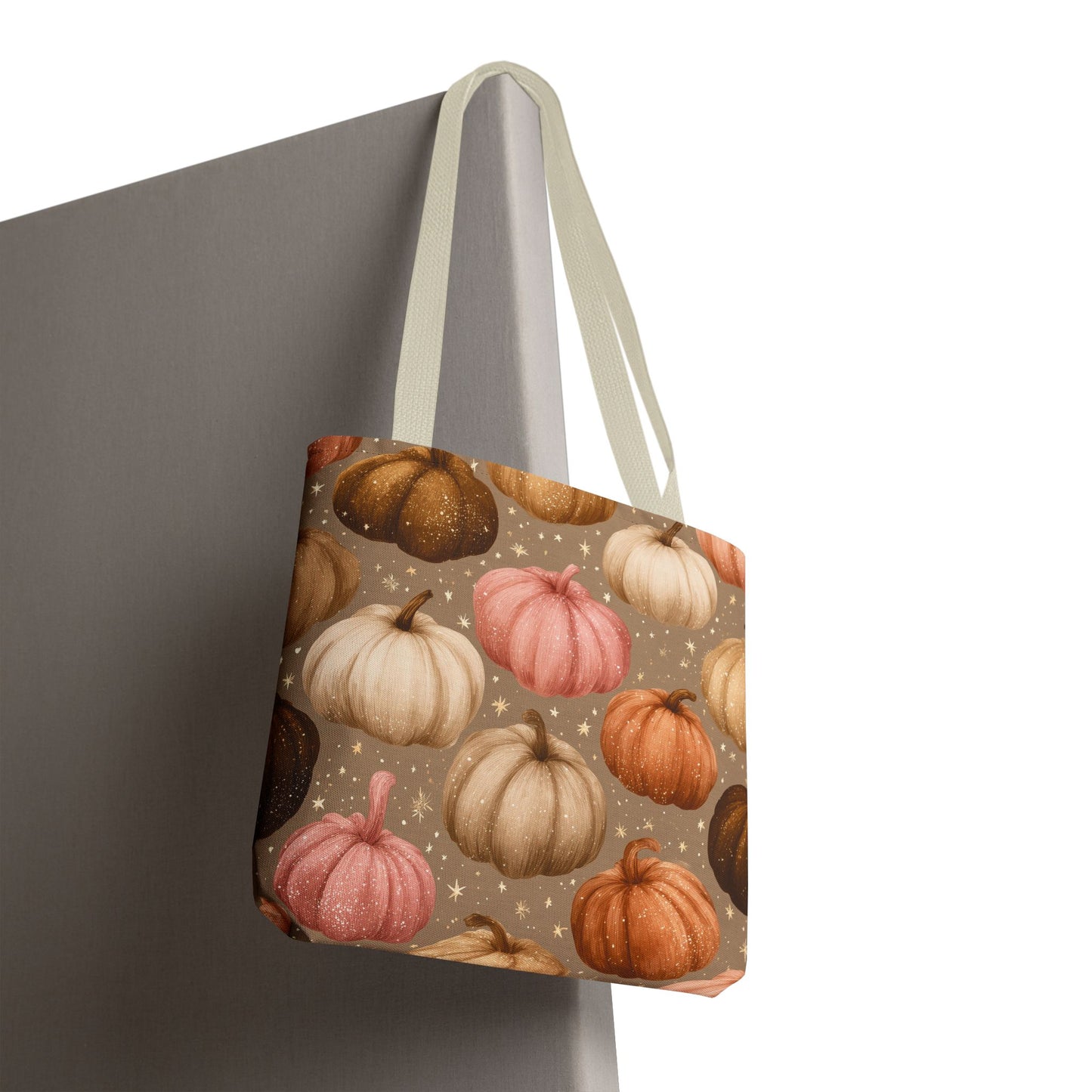 Fall Autumn Pumpkin Tote Bag, Fall Market Shopping Bag, Halloween Trick or Treat AOP Tote Bag, Cute Pumpkins Bookish Tote Bag Gift for Her