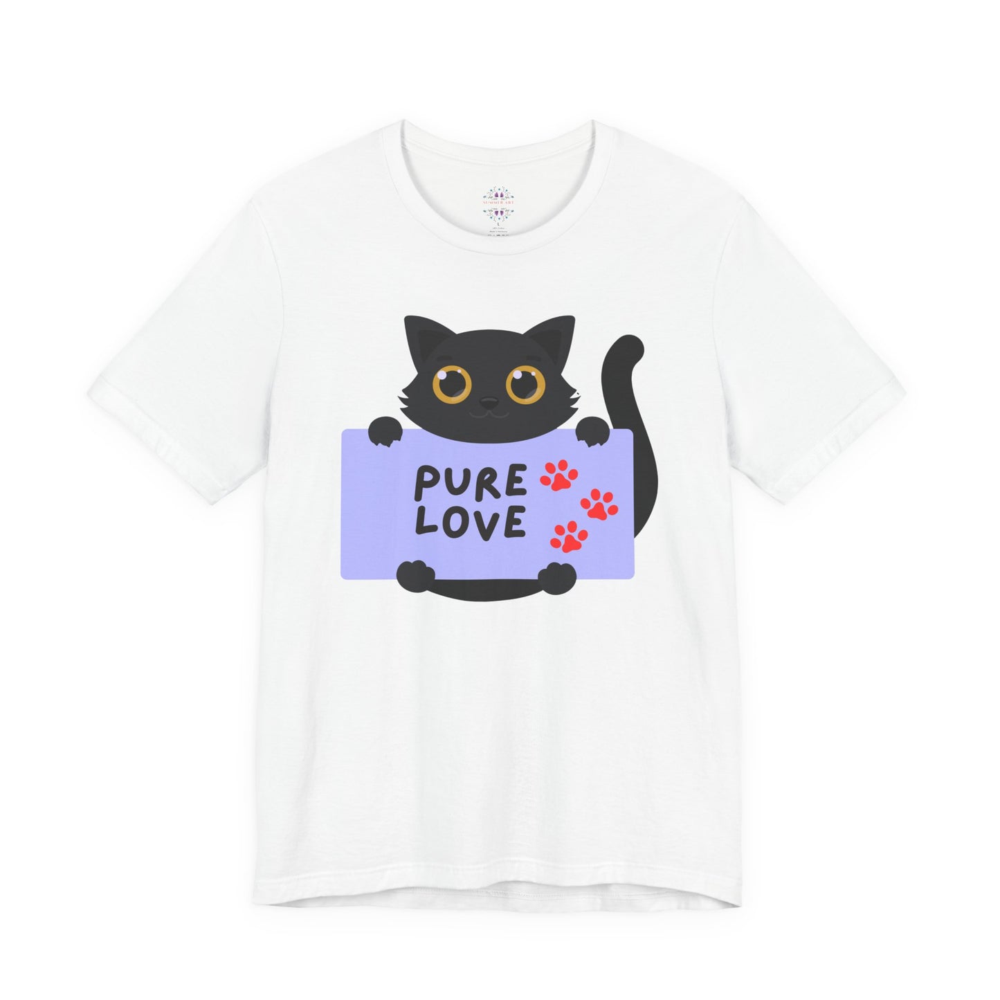 Black Cat T-shirt- Cute Cat Graphic tee, Pet Lover Top, Pure Love