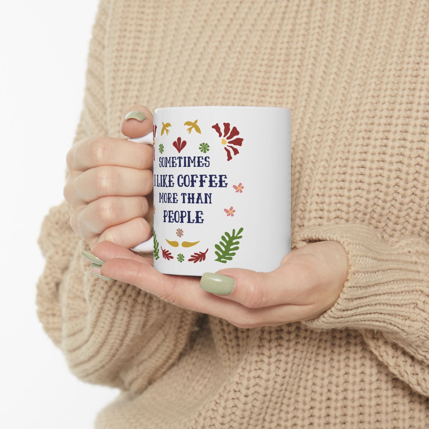 I Like Coffee More Than People Mug -Dont Like People Mug, Sence of Humor , Gift for Coworker, Novelty Funny Sarcastic Mug, Rude Mug for Adults