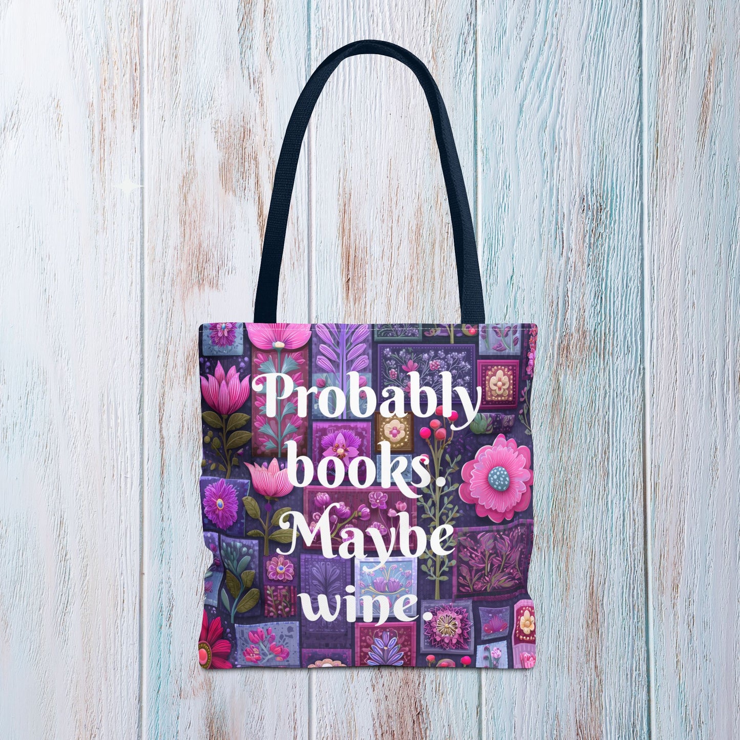 Tote Bag for Book Shopping Bag Gift for Book Lover Wine Lovers Gift for Her Nature Inspired Art Floral Bag Giftful Book Club Purse for Women