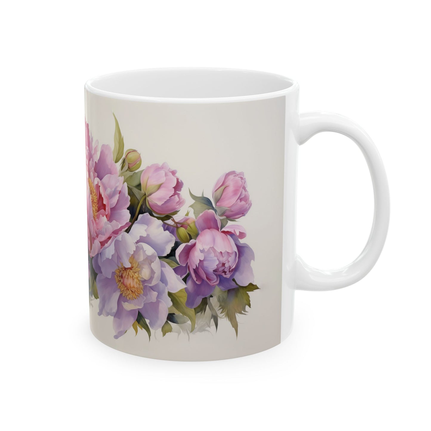 Beautiful Pink Peony mug- Ceramic Coffee Mug, Peony lovers Mug, Elegant Flower Cup, Botanical Tea Mug, Gift for Her & Mom