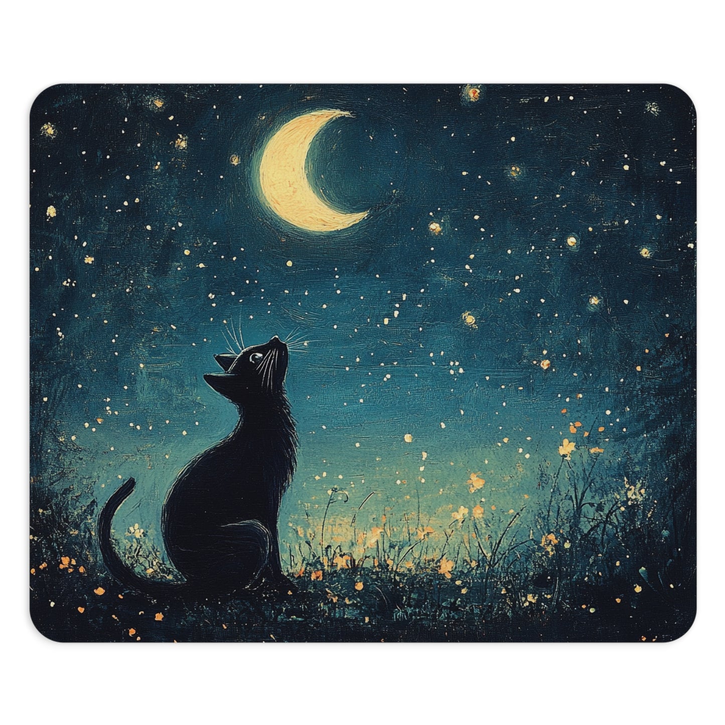 Mouse Pad- Cute Black Cat Mouse Pad ,Office Decor Computer Desk, Gaming Pad