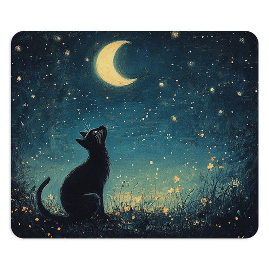Mouse Pad- Cute Black Cat Mouse Pad ,Office Decor Computer Desk, Gaming Pad