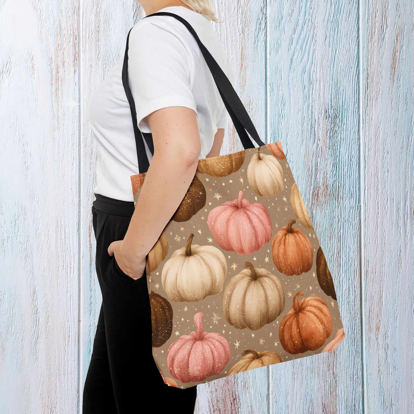 Fall Autumn Pumpkin Tote Bag, Fall Market Shopping Bag, Halloween Trick or Treat AOP Tote Bag, Cute Pumpkins Bookish Tote Bag Gift for Her