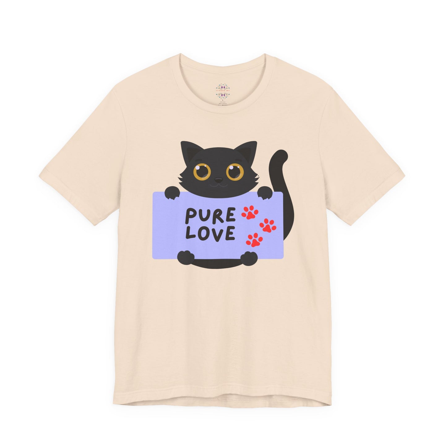 Black Cat T-shirt- Cute Cat Graphic tee, Pet Lover Top, Pure Love