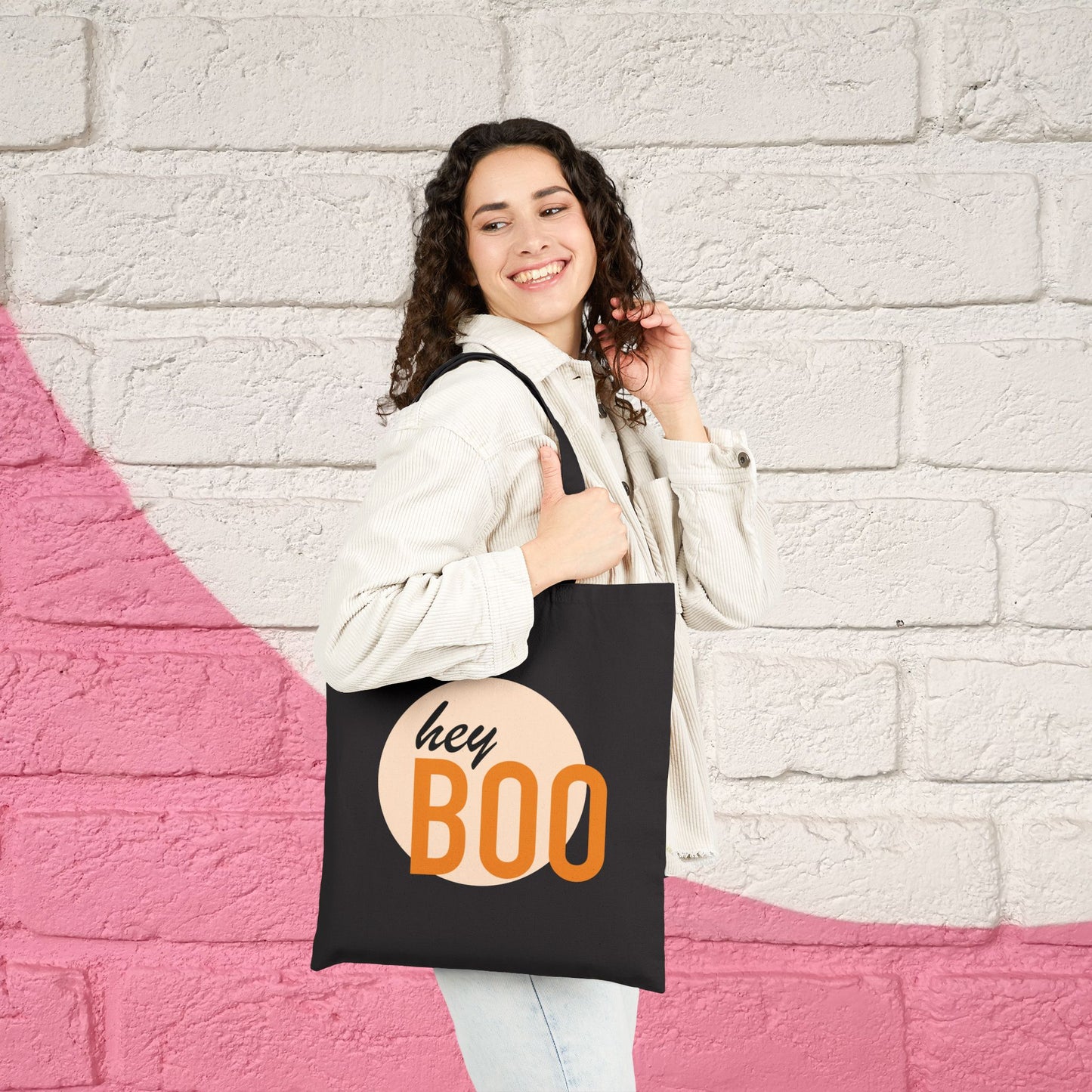 Halloween Tote Bag Trick or Treat Candy Halloween Fall Gift Tote Bag, Shoulder Shopping Bag for Him Her, Scarry Cuteness Pumpkin Tote