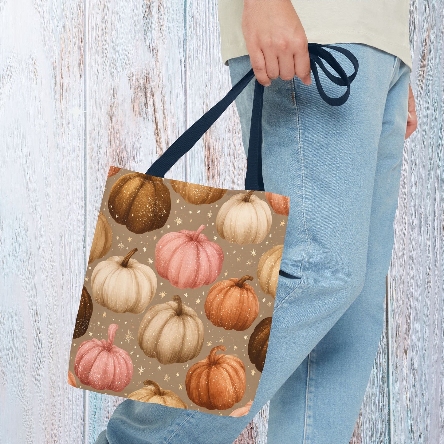 Fall Autumn Pumpkin Tote Bag, Fall Market Shopping Bag, Halloween Trick or Treat AOP Tote Bag, Cute Pumpkins Bookish Tote Bag Gift for Her