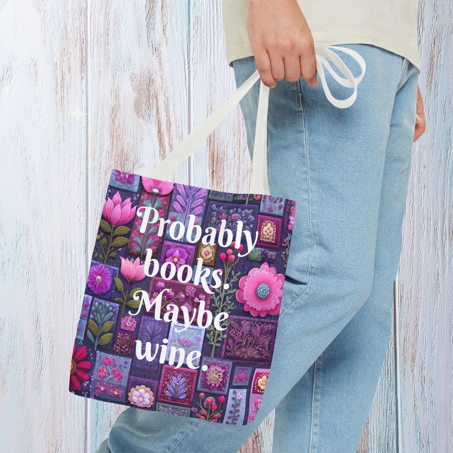 Tote Bag for Book Shopping Bag Gift for Book Lover Wine Lovers Gift for Her Nature Inspired Art Floral Bag Giftful Book Club Purse for Women