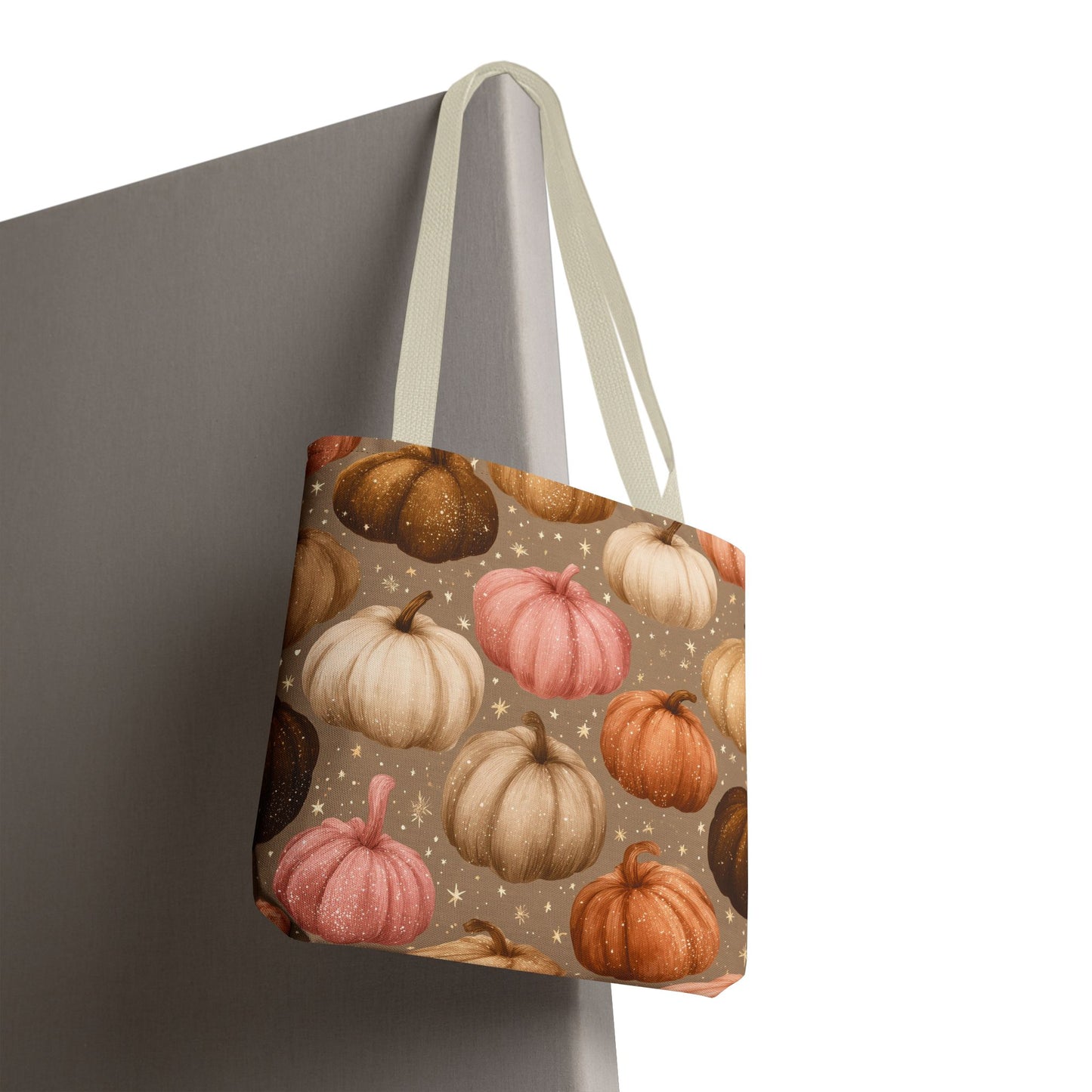 Fall Autumn Pumpkin Tote Bag, Fall Market Shopping Bag, Halloween Trick or Treat AOP Tote Bag, Cute Pumpkins Bookish Tote Bag Gift for Her