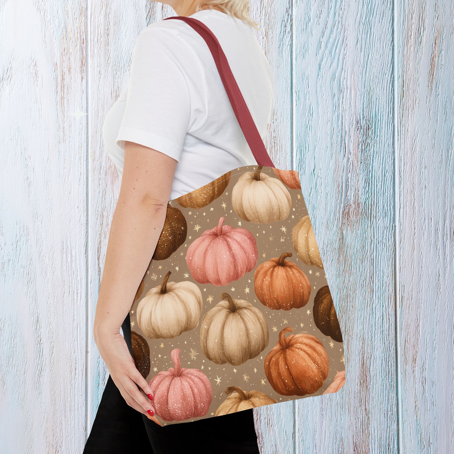 Fall Autumn Pumpkin Tote Bag, Fall Market Shopping Bag, Halloween Trick or Treat AOP Tote Bag, Cute Pumpkins Bookish Tote Bag Gift for Her