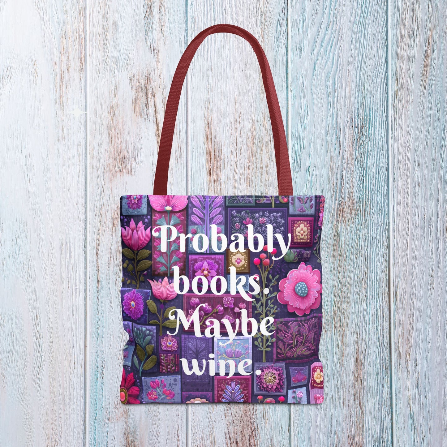 Tote Bag for Book Shopping Bag Gift for Book Lover Wine Lovers Gift for Her Nature Inspired Art Floral Bag Giftful Book Club Purse for Women