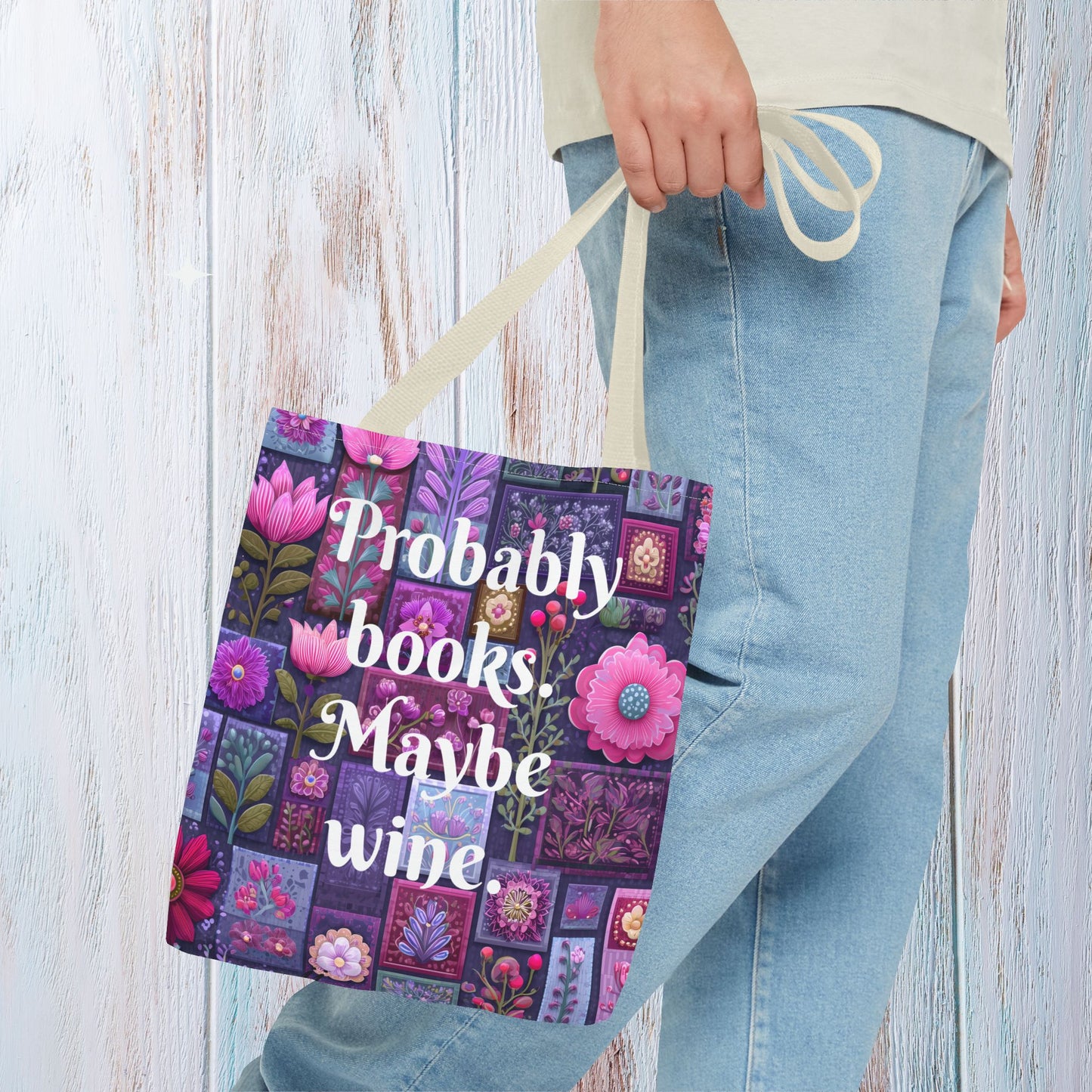 Tote Bag for Book Shopping Bag Gift for Book Lover Wine Lovers Gift for Her Nature Inspired Art Floral Bag Giftful Book Club Purse for Women