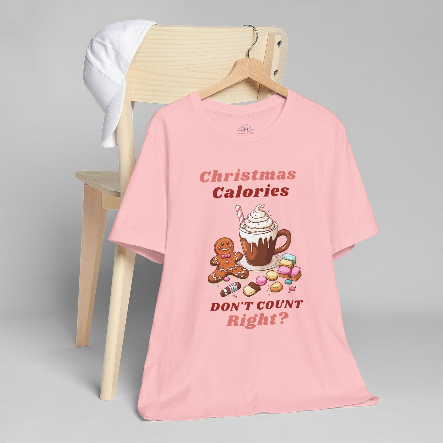 Christmas T-Shirt - Calories Don't Count, Funny Holiday TShirt, Party Outfit Unisex, Festive Apparel for Photo Shoots
